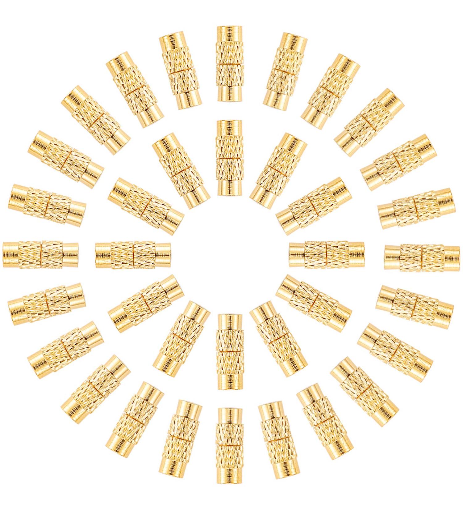 PandaHall Screw Twist Clasps 50 Sets - Brass Barrel Jewelry End Tip Caps for DIY Bracelet & Necklace Making - Buy Online on GoSupps.com