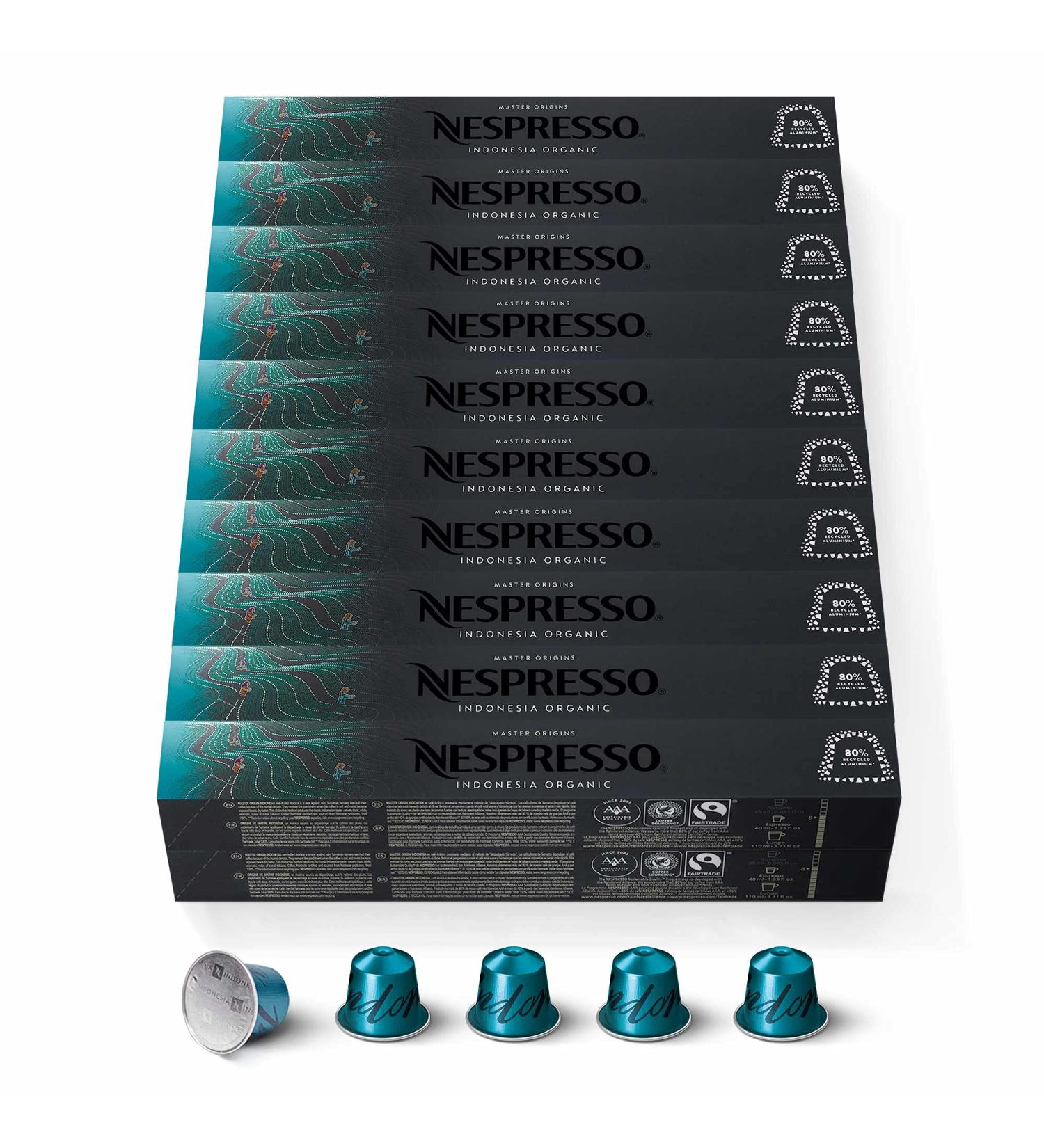 Nespresso Nespresso Original 200 Capsules Indonesia Organic Intensity 8 For Espresso & Lungo (20 packs of 10)