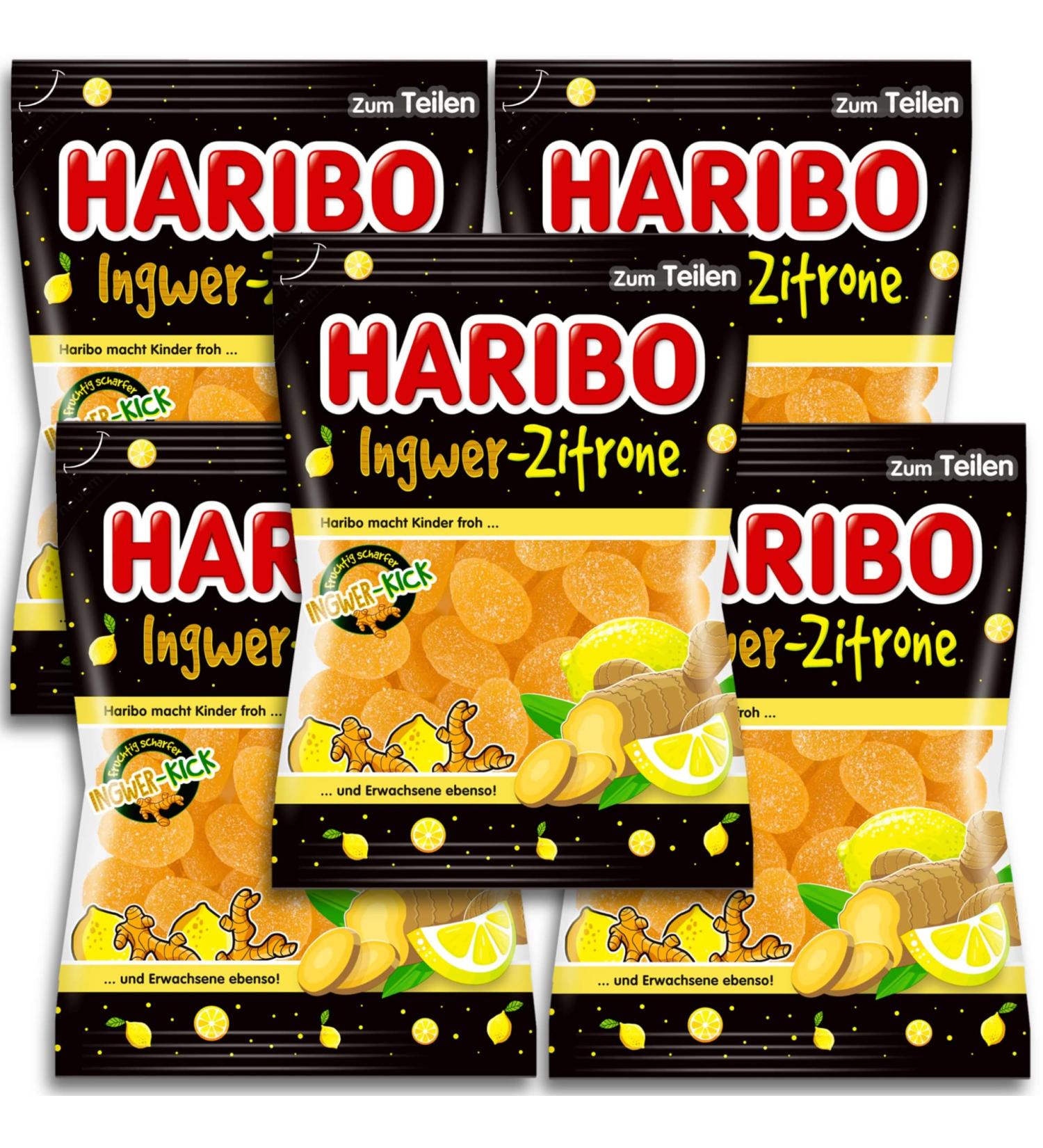 Pack of 5 Haribo Ingwer-Zitrone 5 x 160 g