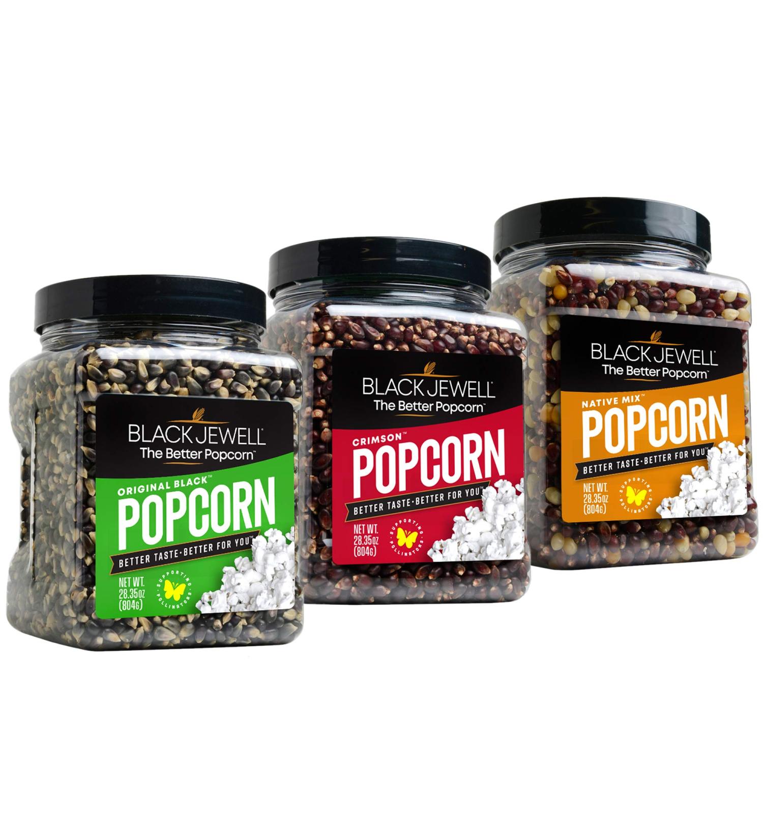 Black Jewell Gourmet Popcorn Variety Pack - Non-GMO, Gluten-Free, Vegan Snack with Antioxidants and Whole Grain - 28oz (Pack of 3) - Buy Online on GoSupps.com