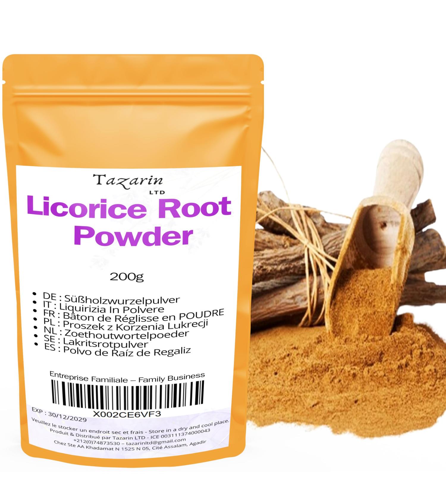  Tazarin LTD TazarinLtd 200g Licorice Root Ground Licorice Root Powder - Intense Aroma & Taste - 100% Natural Pure & No Additives - Buy Online on GoSupps.com