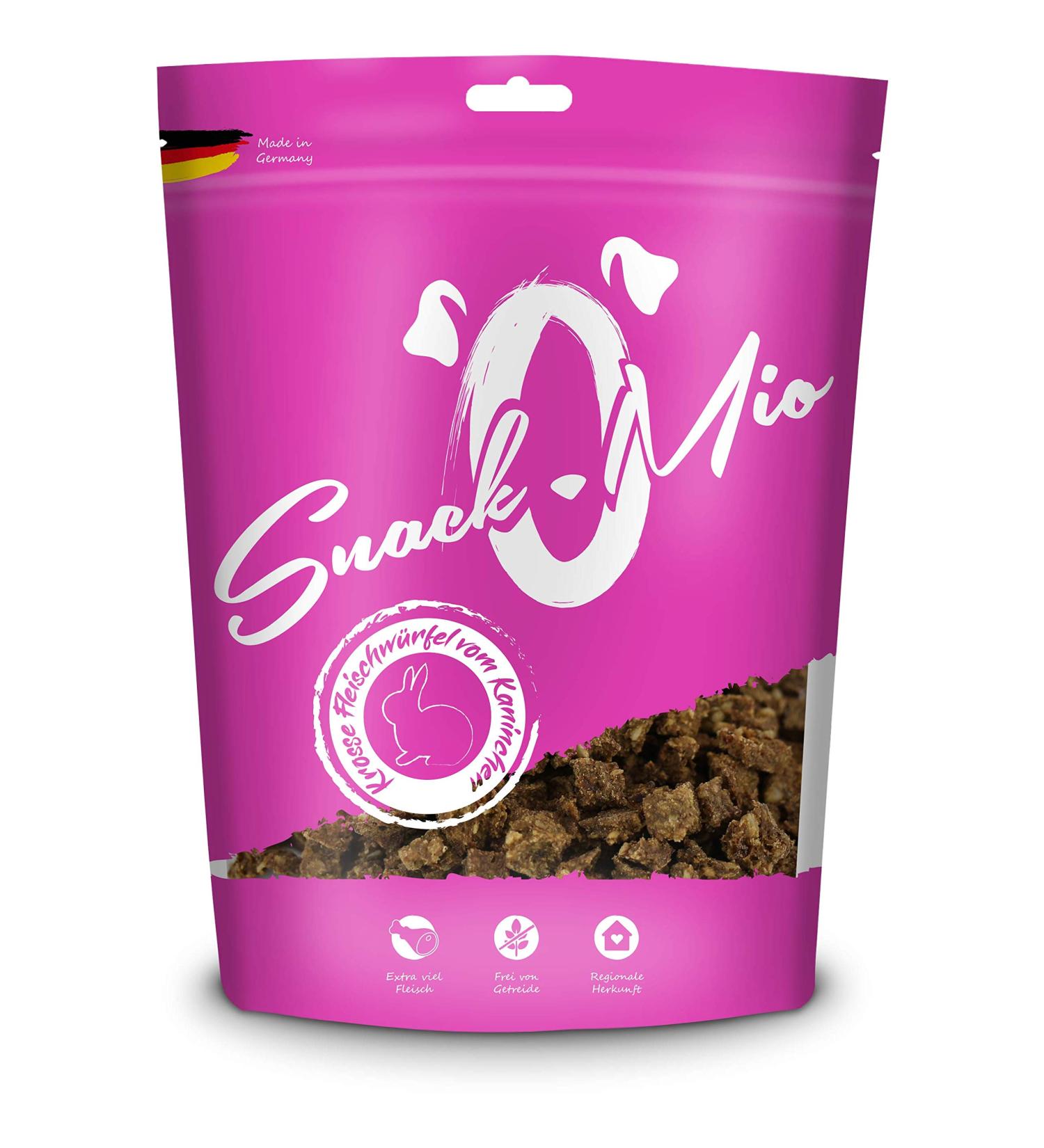 Snackomio Premium Dog Snack - Grain-Free Crispy Rabbit Meat Cubes (125g) - International Shipping Available - Buy Online on GoSupps.com