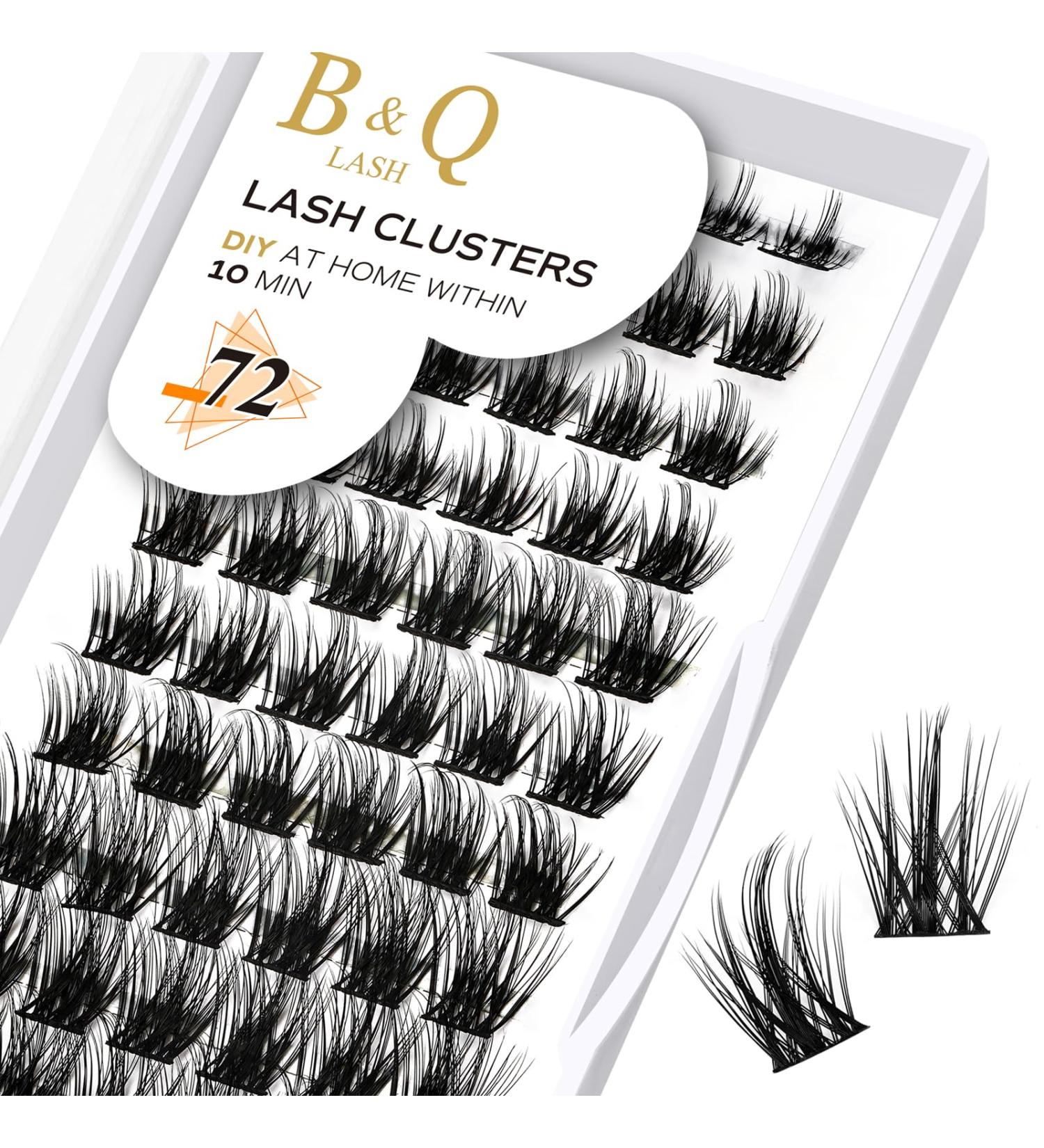 12mm D Curl Individual Cluster Lashes - 72 Soft Fluffy Clusters for DIY Lash Extensions | Natural Eyelash Clusters - B20 D-12mm - Buy Online on GoSupps.com