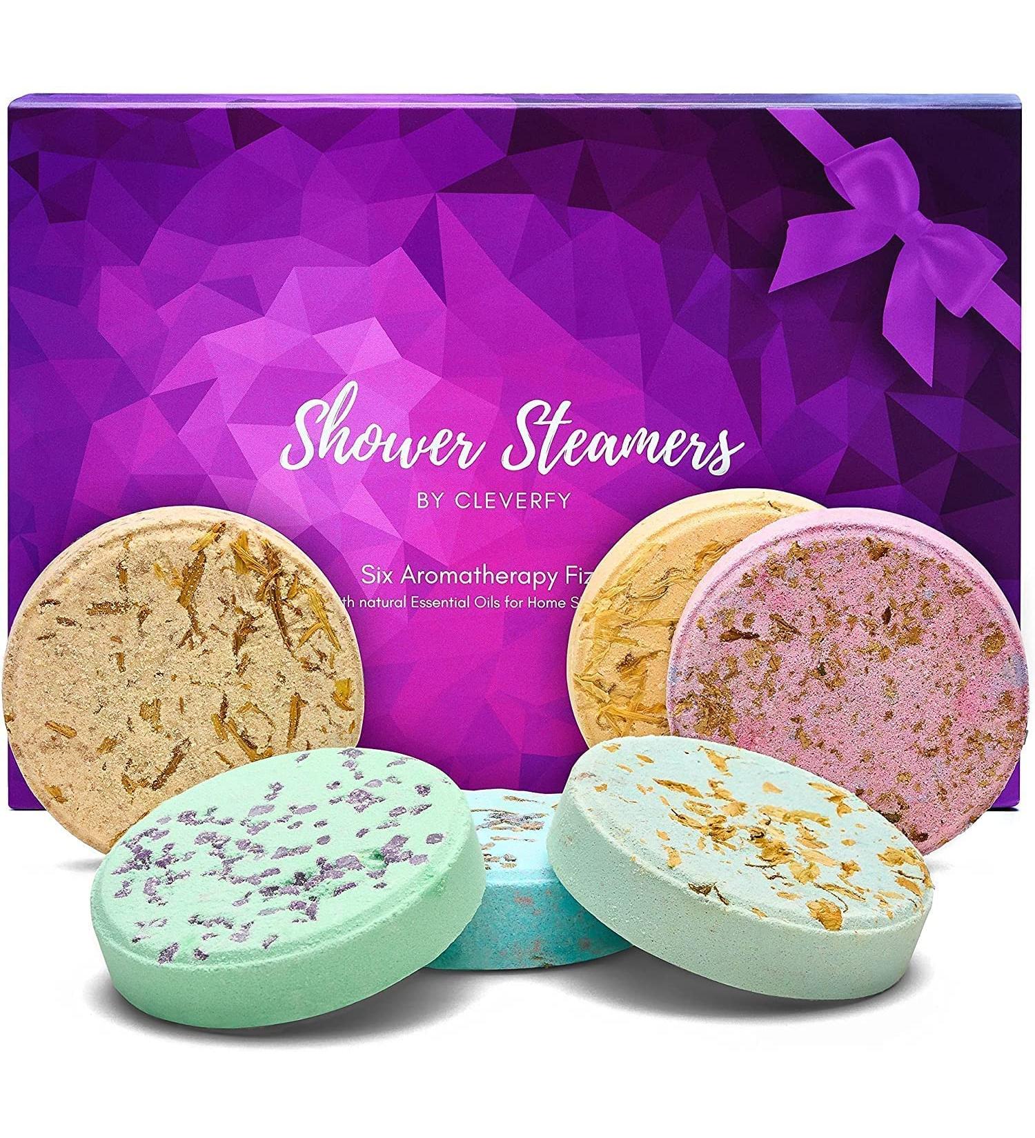 Cleverfy Aromatherapy Shower Steamers - 6 Essential Oil Shower Bombs | Lavender, Watermelon, Grapefruit & More - Buy Online on GoSupps.com