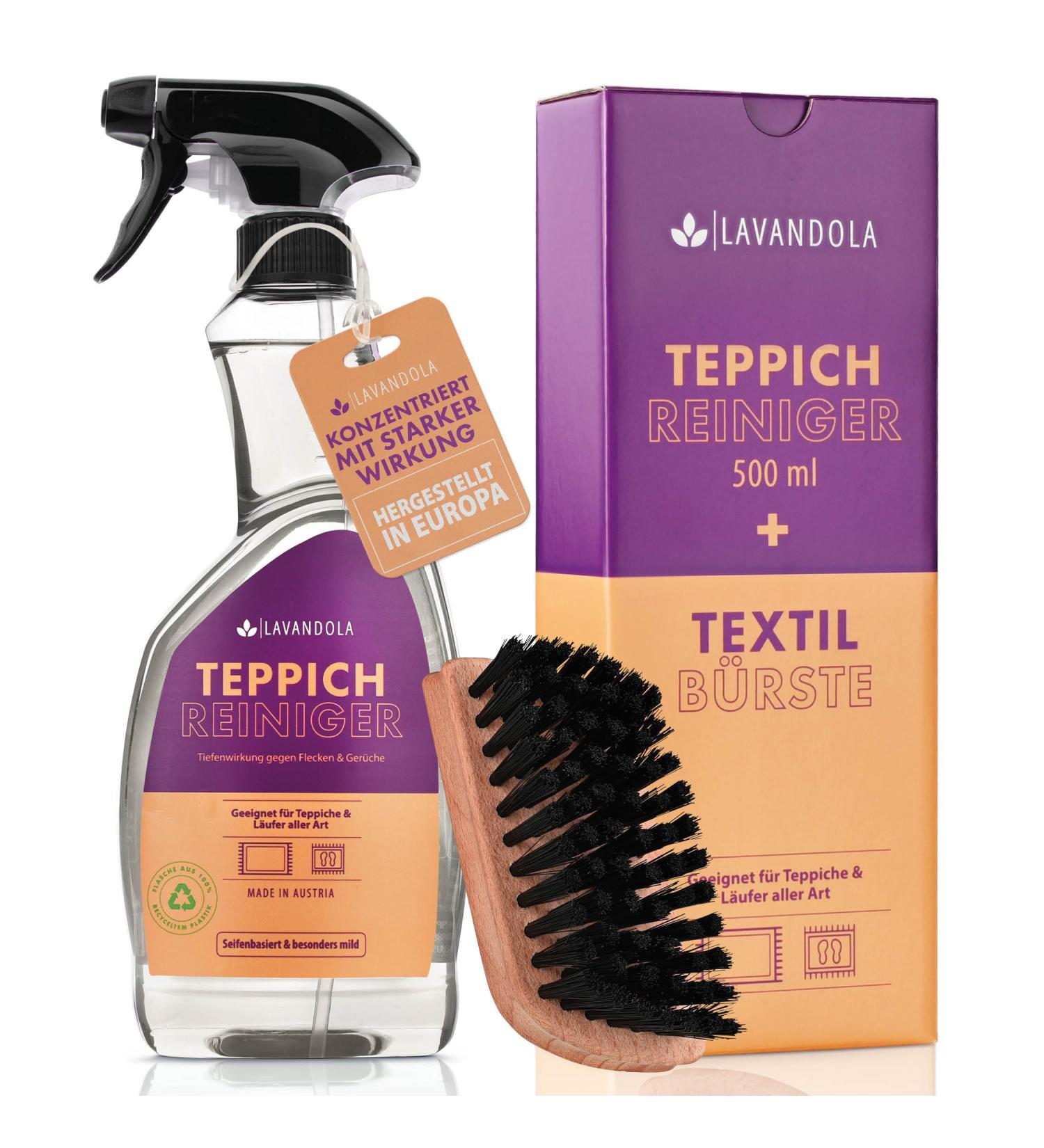 Buy Lavandola Carpet Cleaner Set (500ml) - Powerful Spot & Odor Removal | Deep Clean Carpets with Brush - Buy Online on GoSupps.com