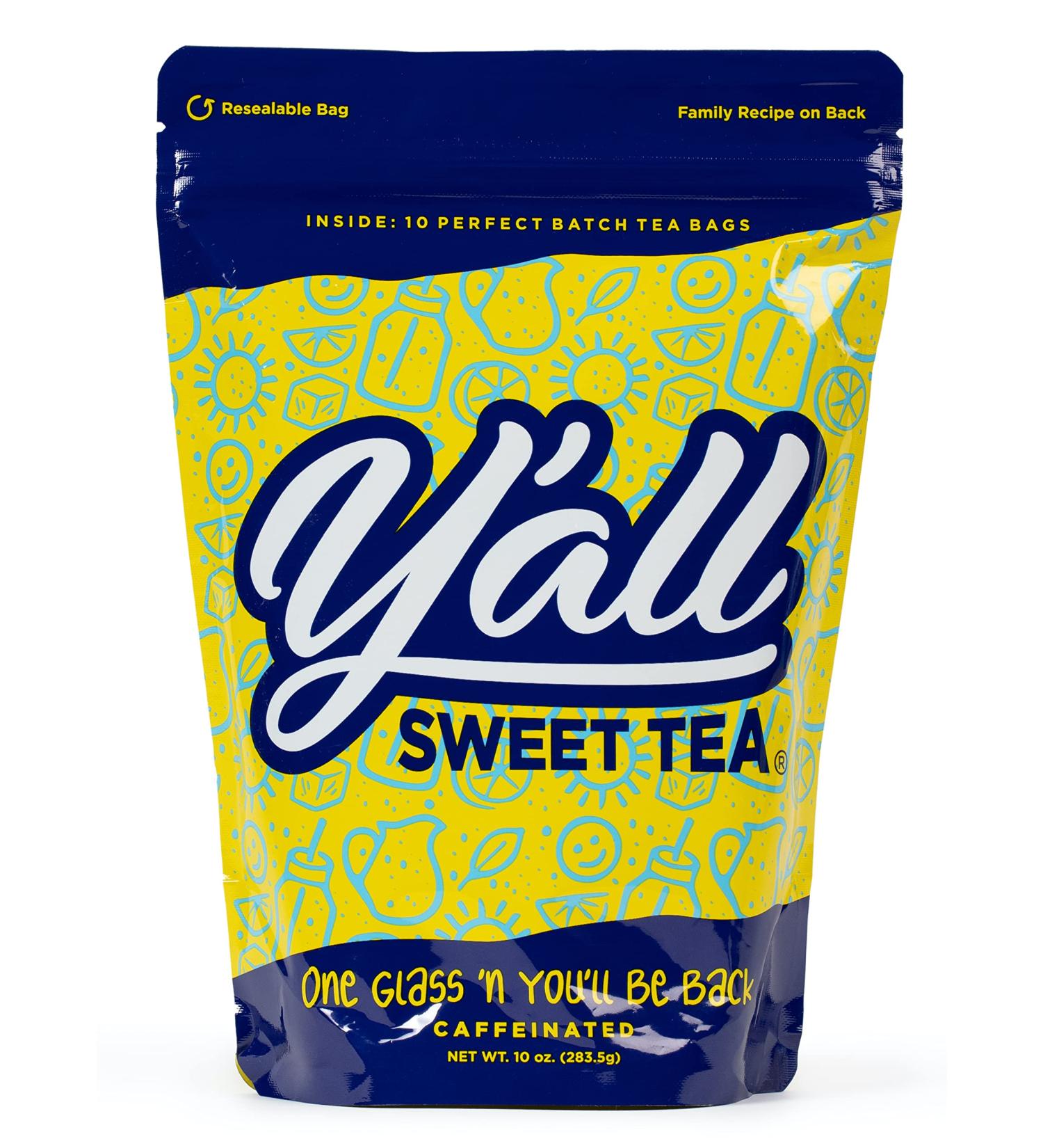 Yall Sweet Tea - 10 Pack Perfect Batch Tea Bags for Southern Sweet Tea - One Gallon Size - Caffeinated - 10 Count Pack - Buy Online on GoSupps.com
