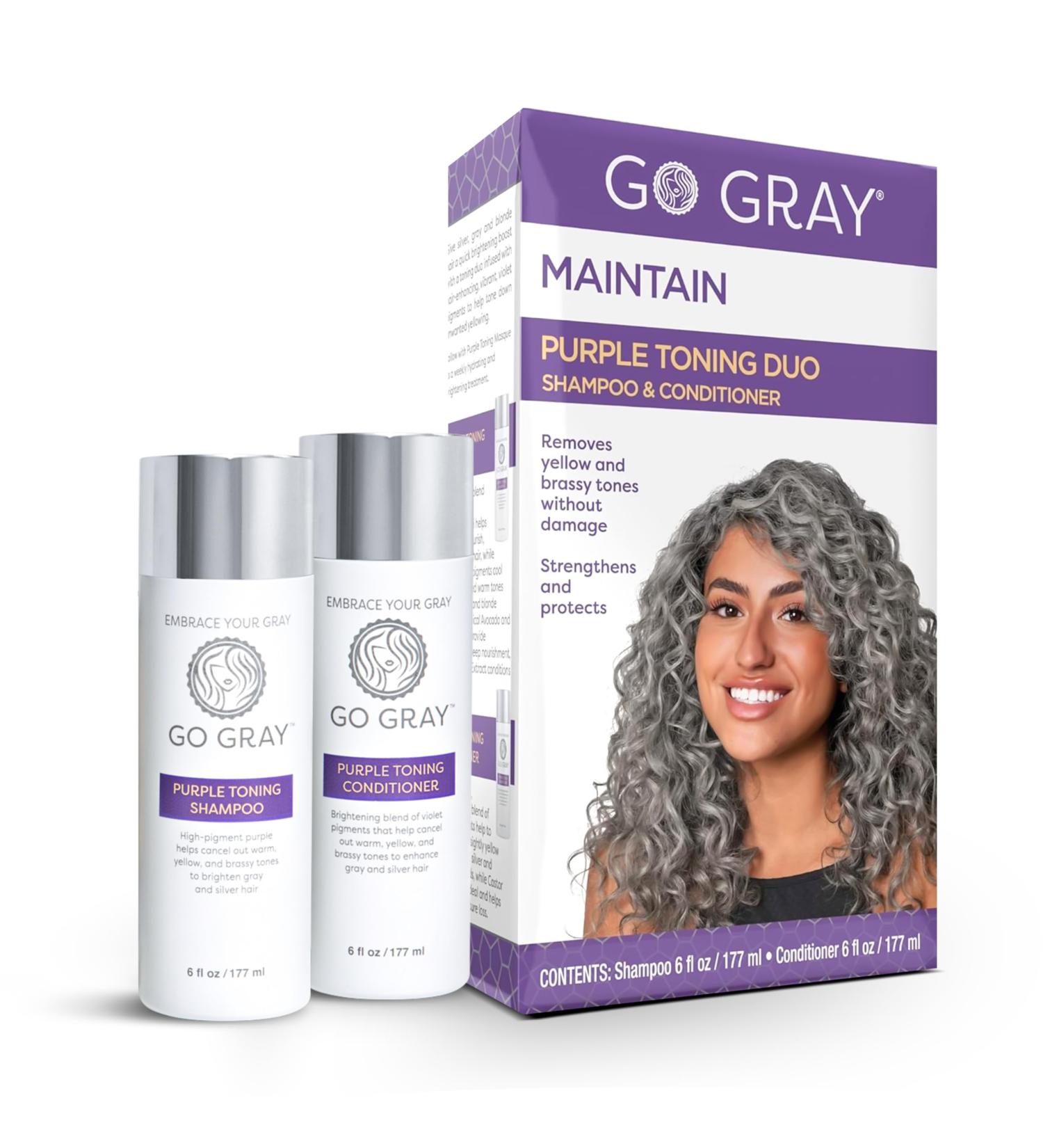 Purple Toning Duo Shampoo & Conditioner for Silver & Gray Hair | Anti-Yellow & Brassy Tone Treatment System - International Shipping Available - Buy Online on GoSupps.com