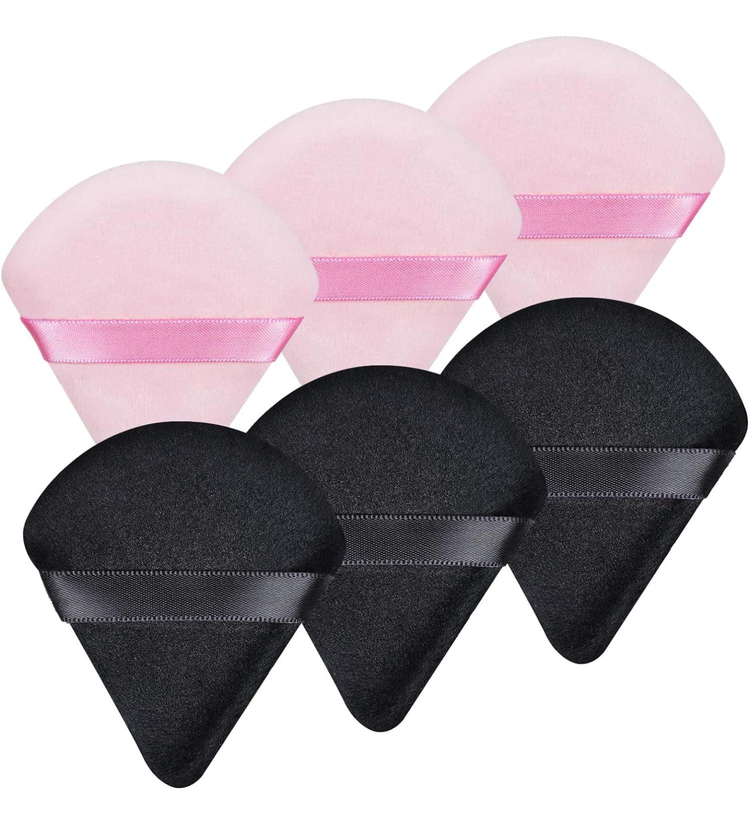 6 Pcs Triangle Powder Puffs Face Soft Triangle Velvet Makeup Powder Puffs Setting Loose Powder Triangle Beauty Make up Puff Triangle Face Powder Puff (Pink&Black) - Buy Online on GoSupps.com