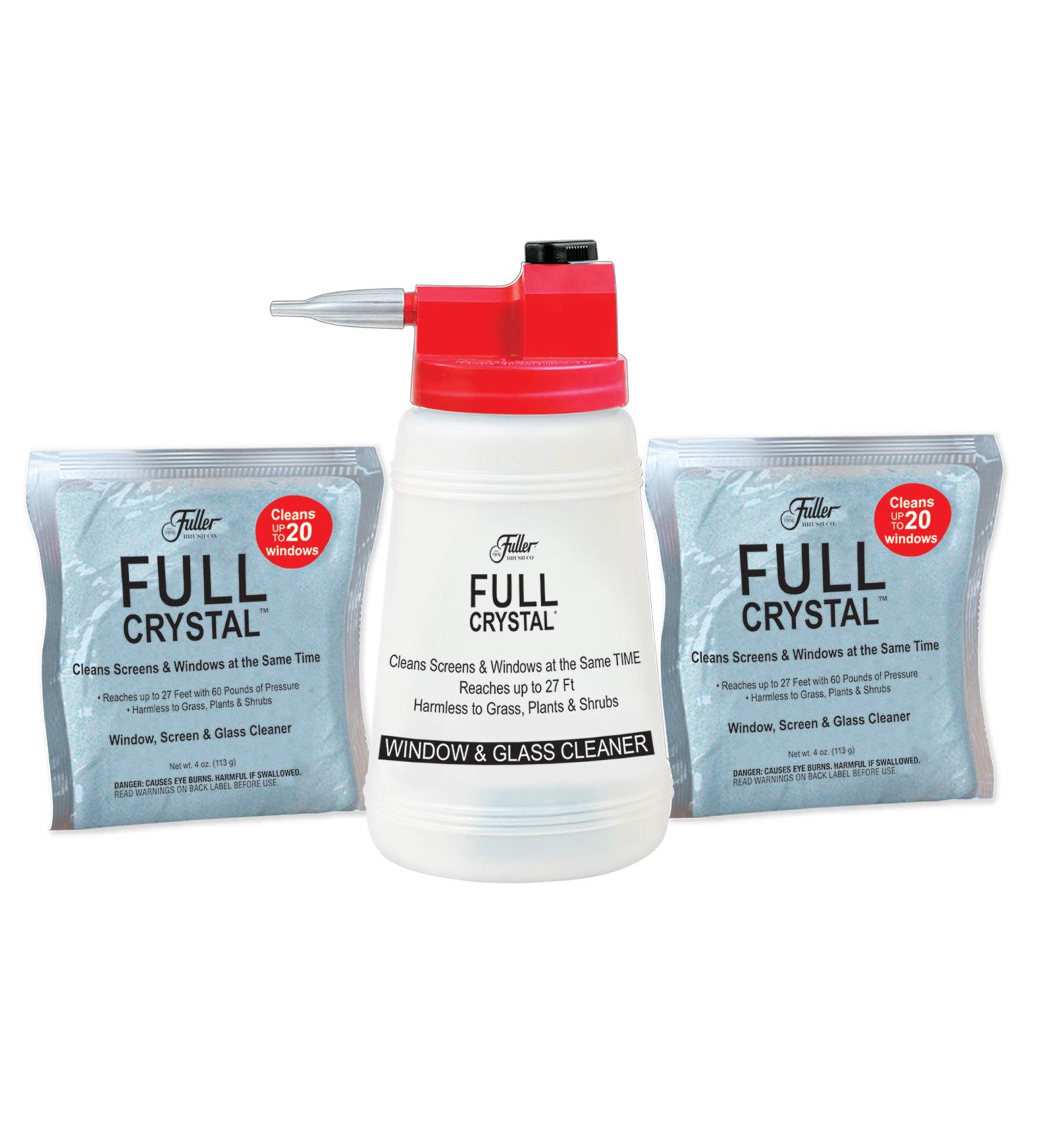 Fuller Brush Full Crystal Kit: Cleans Windows, Glass, and Screens - Includes 2 Bags of Powder for up to 40 Windows - Buy Online on GoSupps.com