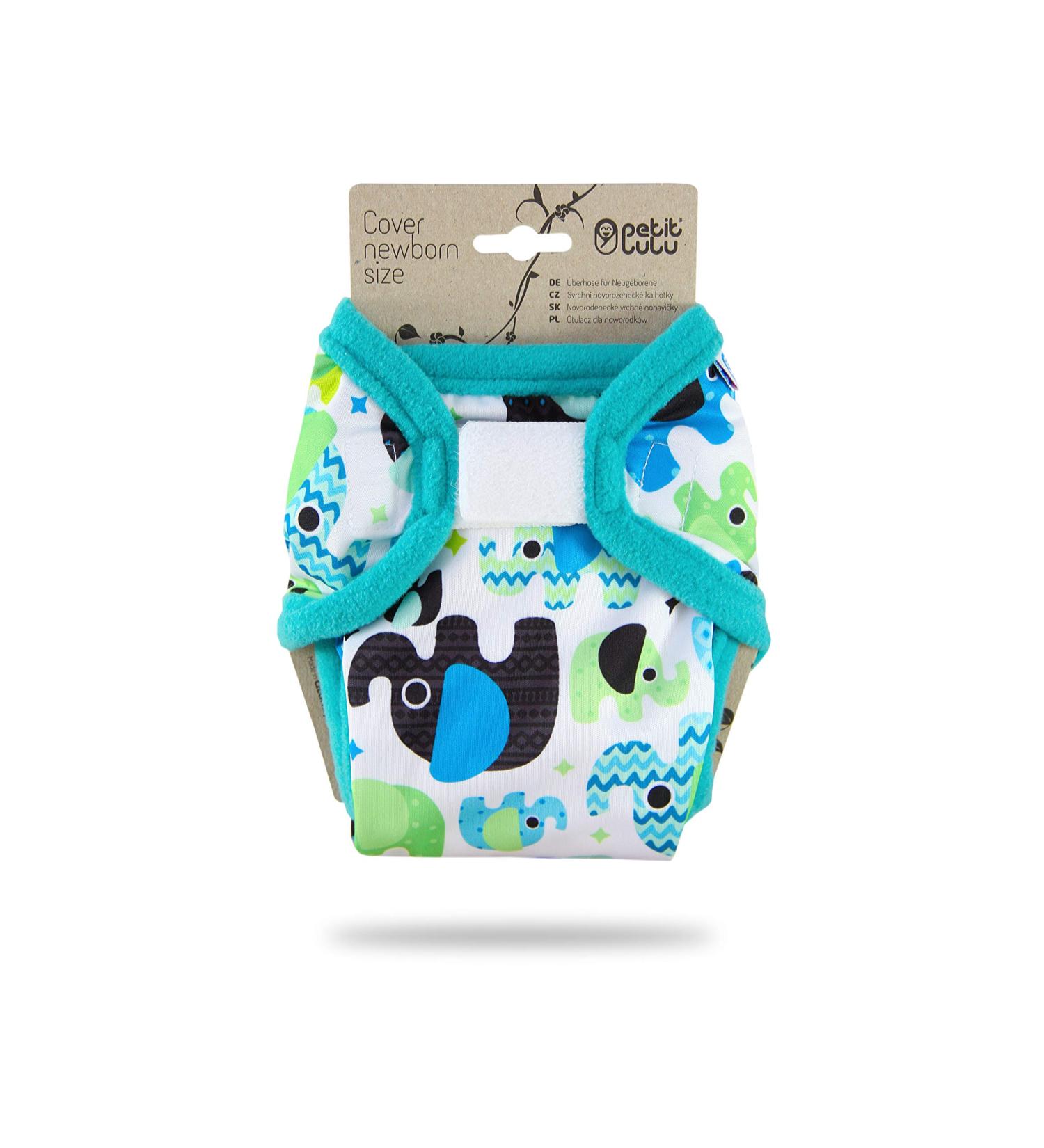 Buy Petit Lulu Newborn Overpants (2-6 kg) for Cloth Diapers - Velcro Baby Elephants (Blue) | International Shipping Available - Buy Online on GoSupps.com