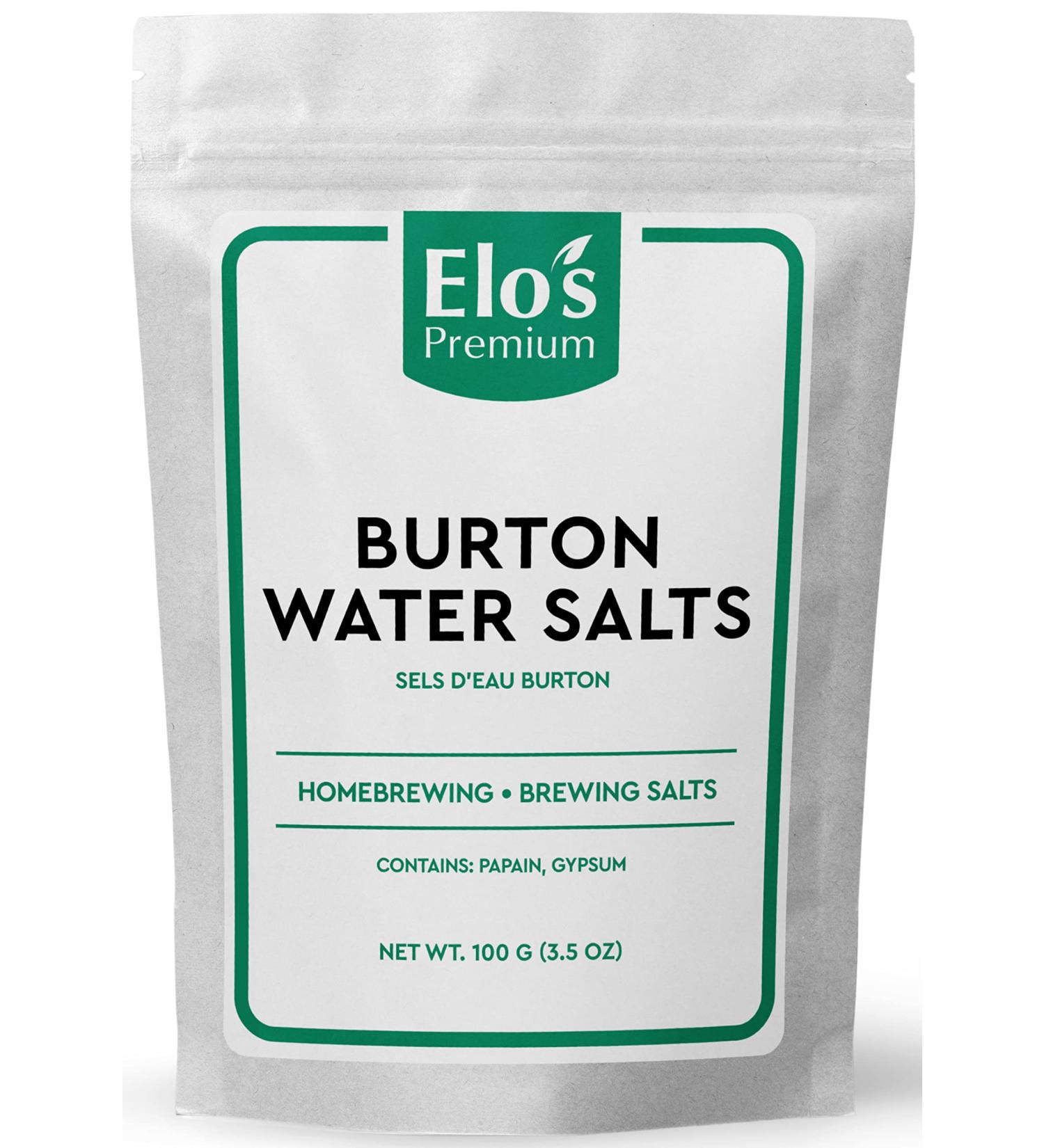 Burton Water Salts (100g)| Packed in Canada| Also Known as Brewing Salts| Harden Brewing Water and Prevent Chill Haze| Used for Homebrewing Process in Beer Making by Elo s Premium - Buy Online on GoSupps.com