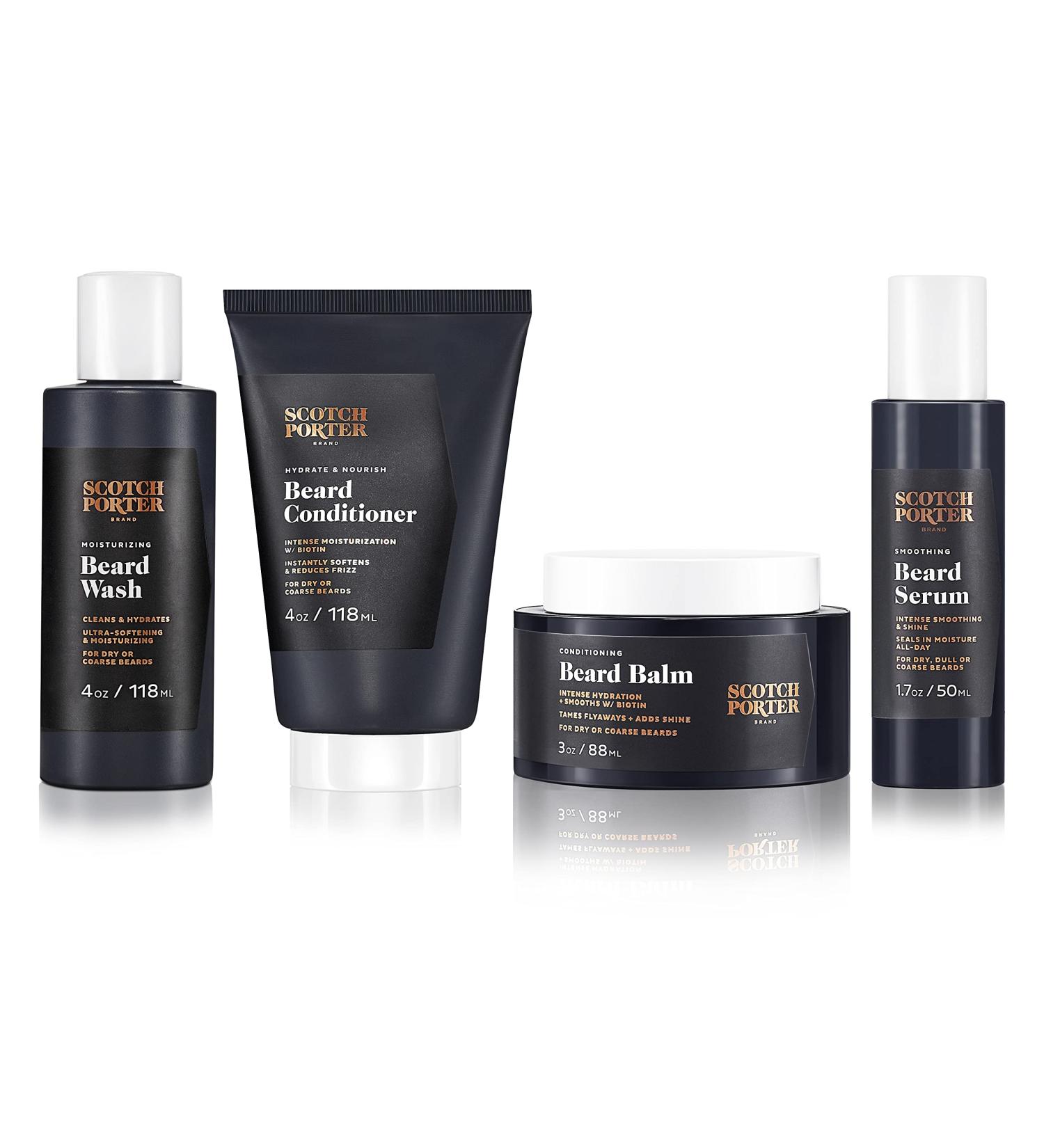 Scotch Porter Beard Kit with Wash, Conditioner, Balm & Serum | Non-Toxic, Paraben-Free, Vegan Formula - Buy Online on GoSupps.com