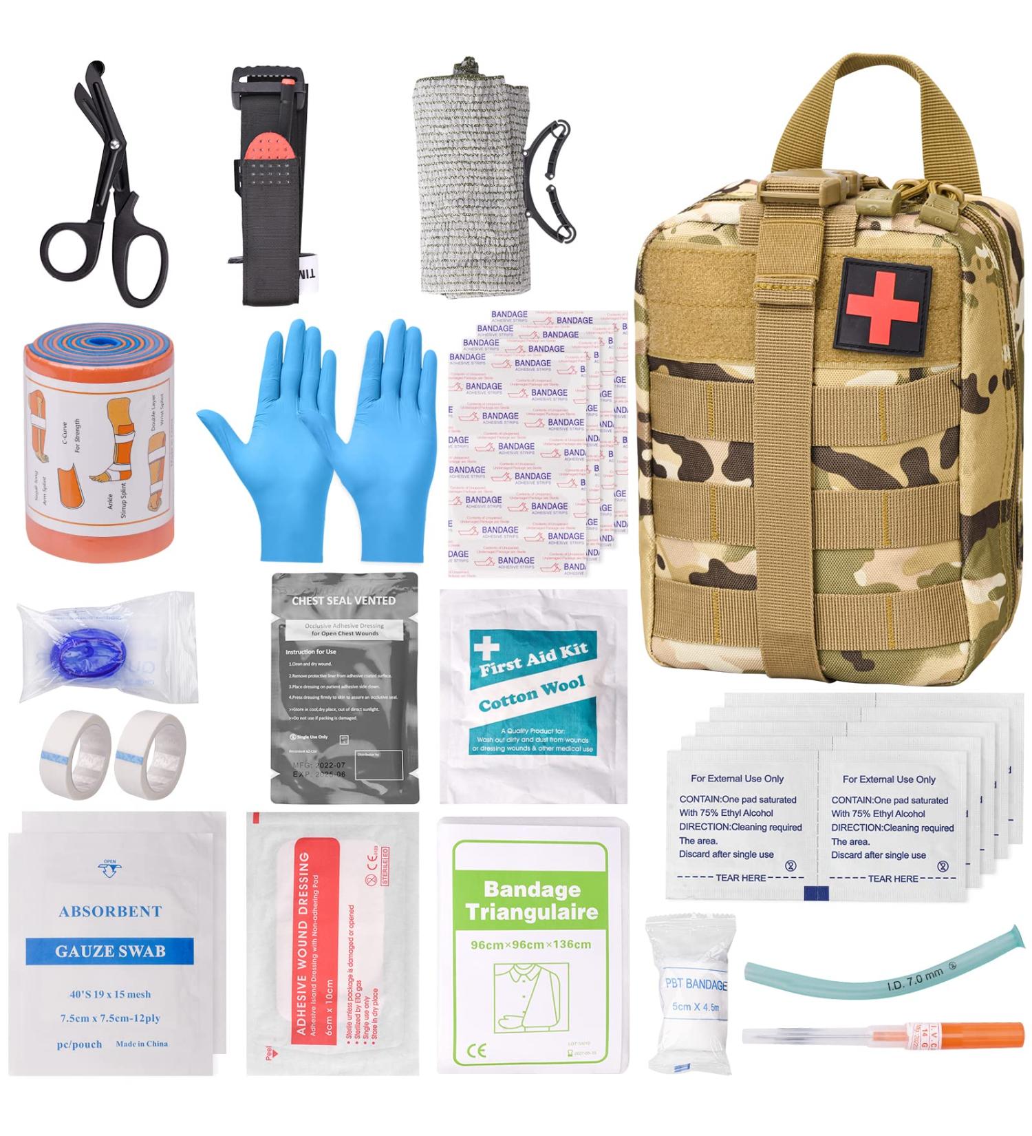 Premium Outdoor First Aid Set - Military-Grade 48-Piece Survival Kit for Camping Home Car & School - Buy Online on GoSupps.com