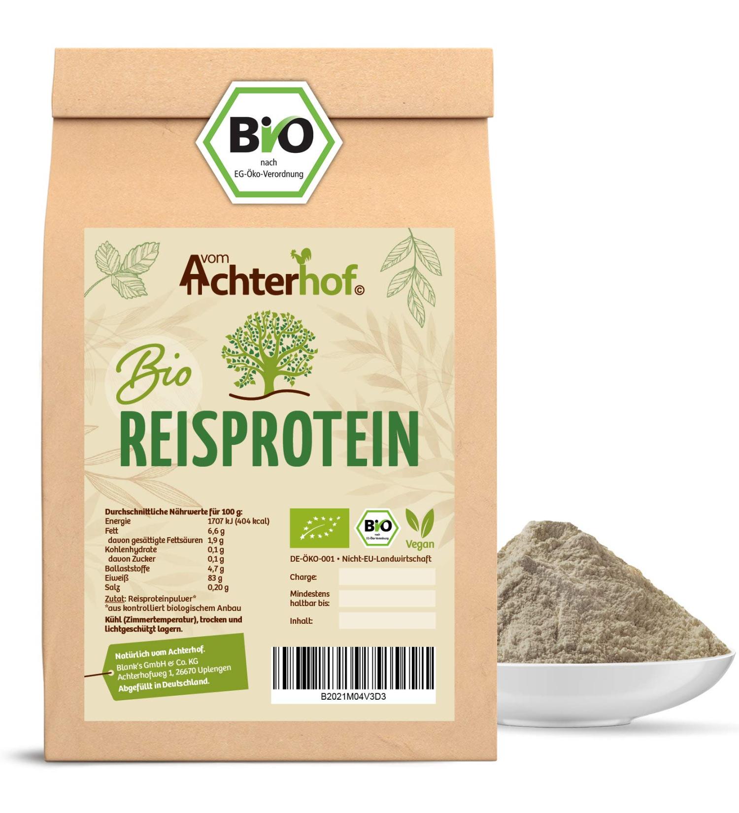 Buy Organic Rice Protein Powder 500g | 83% Protein | Vegan & Gluten-Free | Directly from Achterhof - Buy Online on GoSupps.com