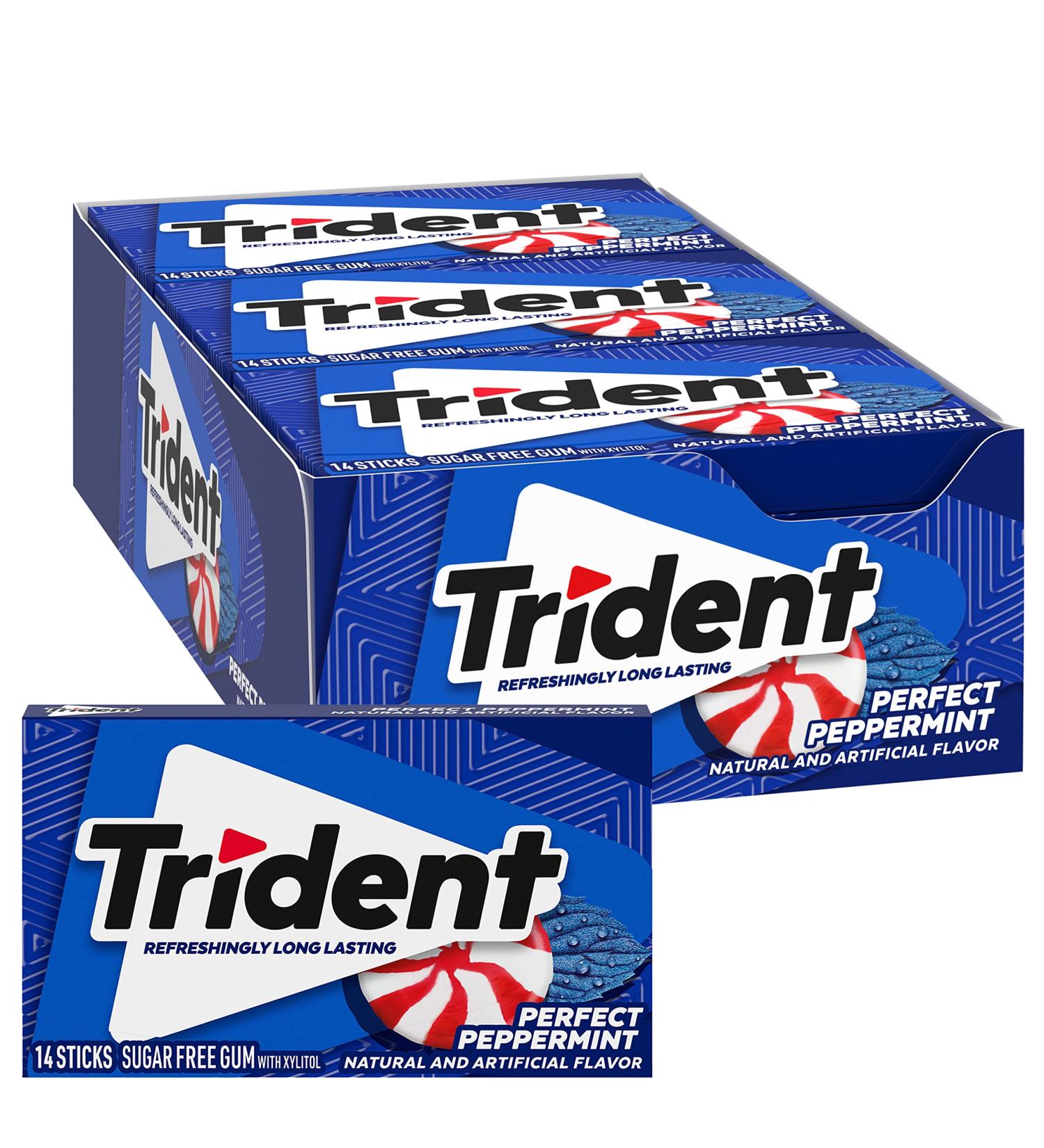 Peppermint Sugar Free Gum 12 Packs of 14 Pieces (168 Total Pieces) - Buy Online on GoSupps.com