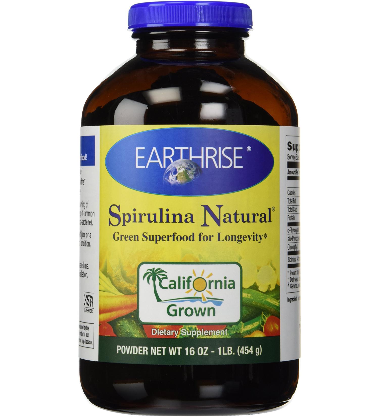 Earthrise Spirulina Natural  454 Grams Powder - Buy Online on GoSupps.com