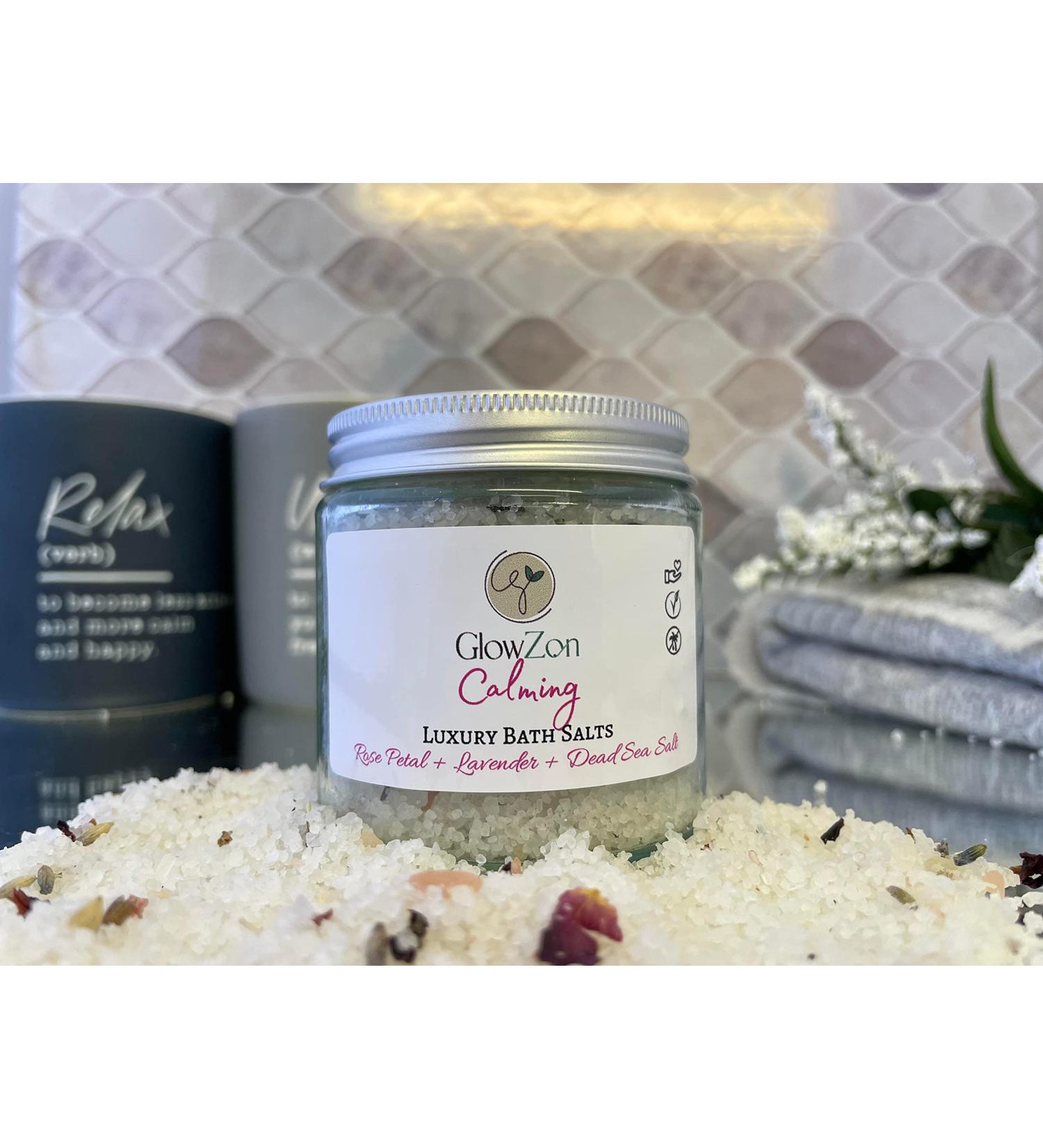 Luxury Bath Salts - Rose Lavender Orange Eucalyptus Dead sea Salts Muscle Relax spa Gifts for her Mother's Day (Calming)