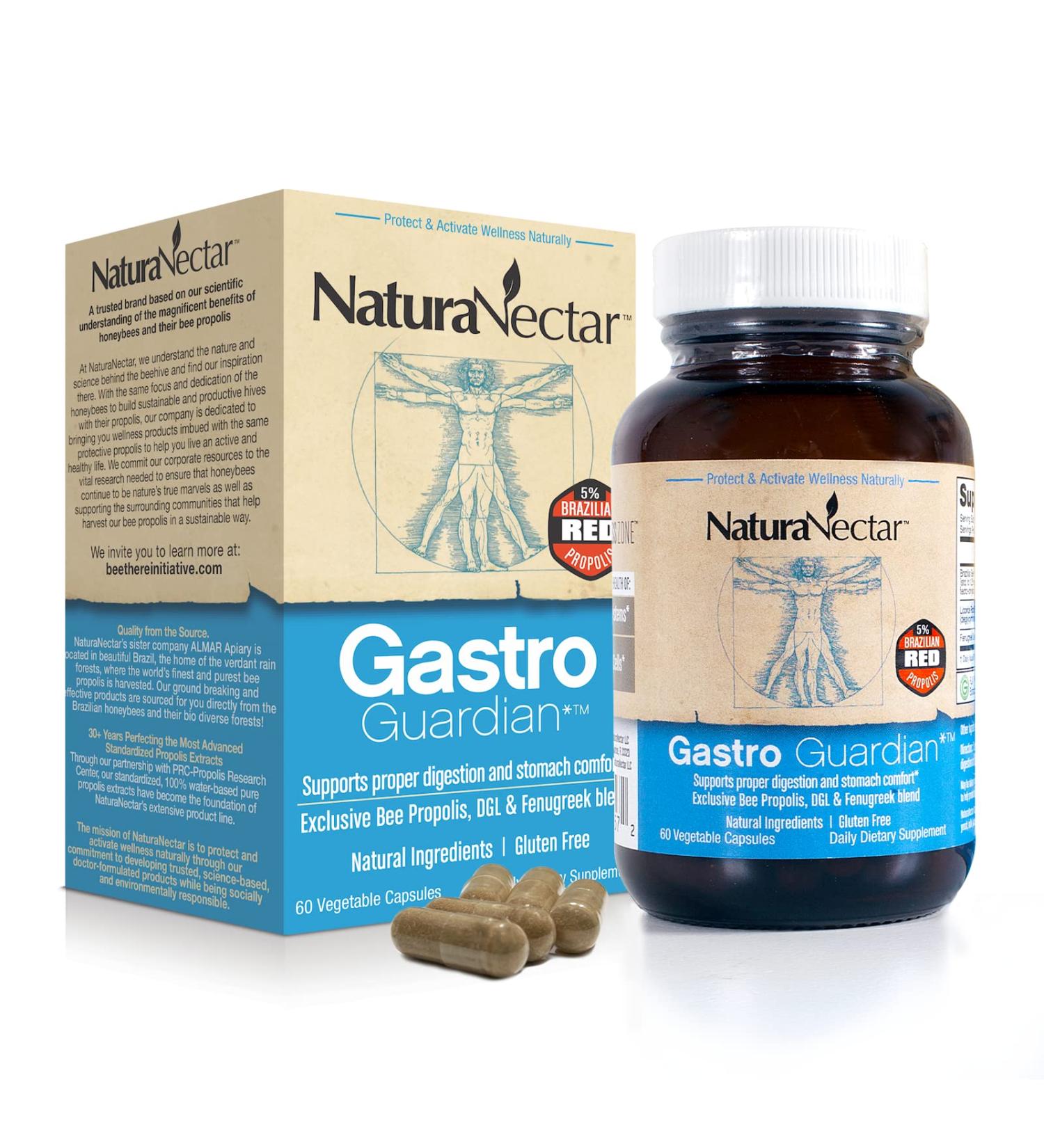 NaturaNectar Gastro Guardian - 60 Vegetable Capsules for Digestive Health - Buy Online on GoSupps.com