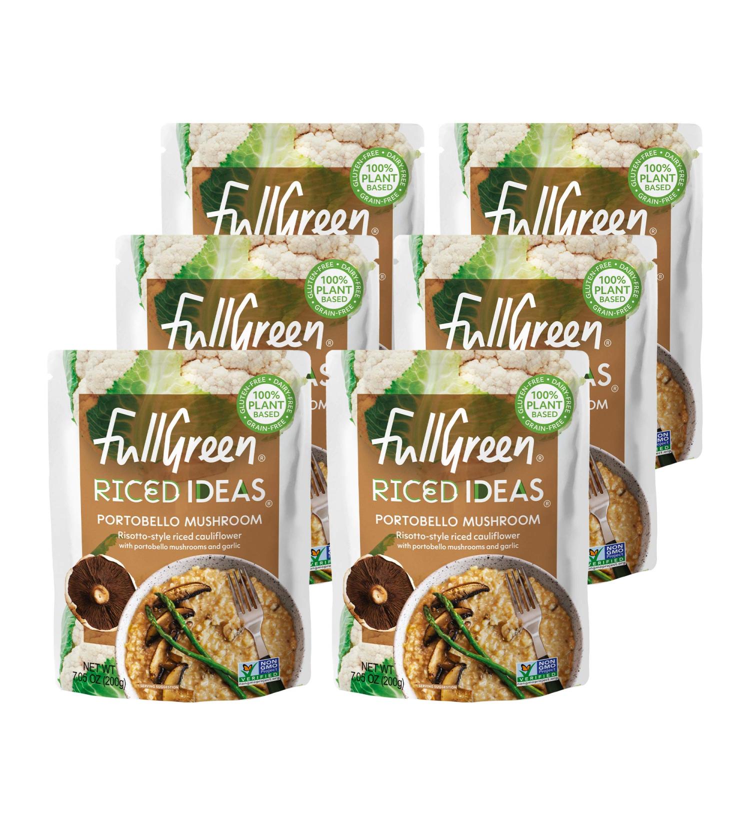 Fullgreen Riced Ideas Portobello Mushroom Risotto-Style Riced Cauliflower 6-Pack | Low Carb Keto Meal Made in USA - Buy Online on GoSupps.com