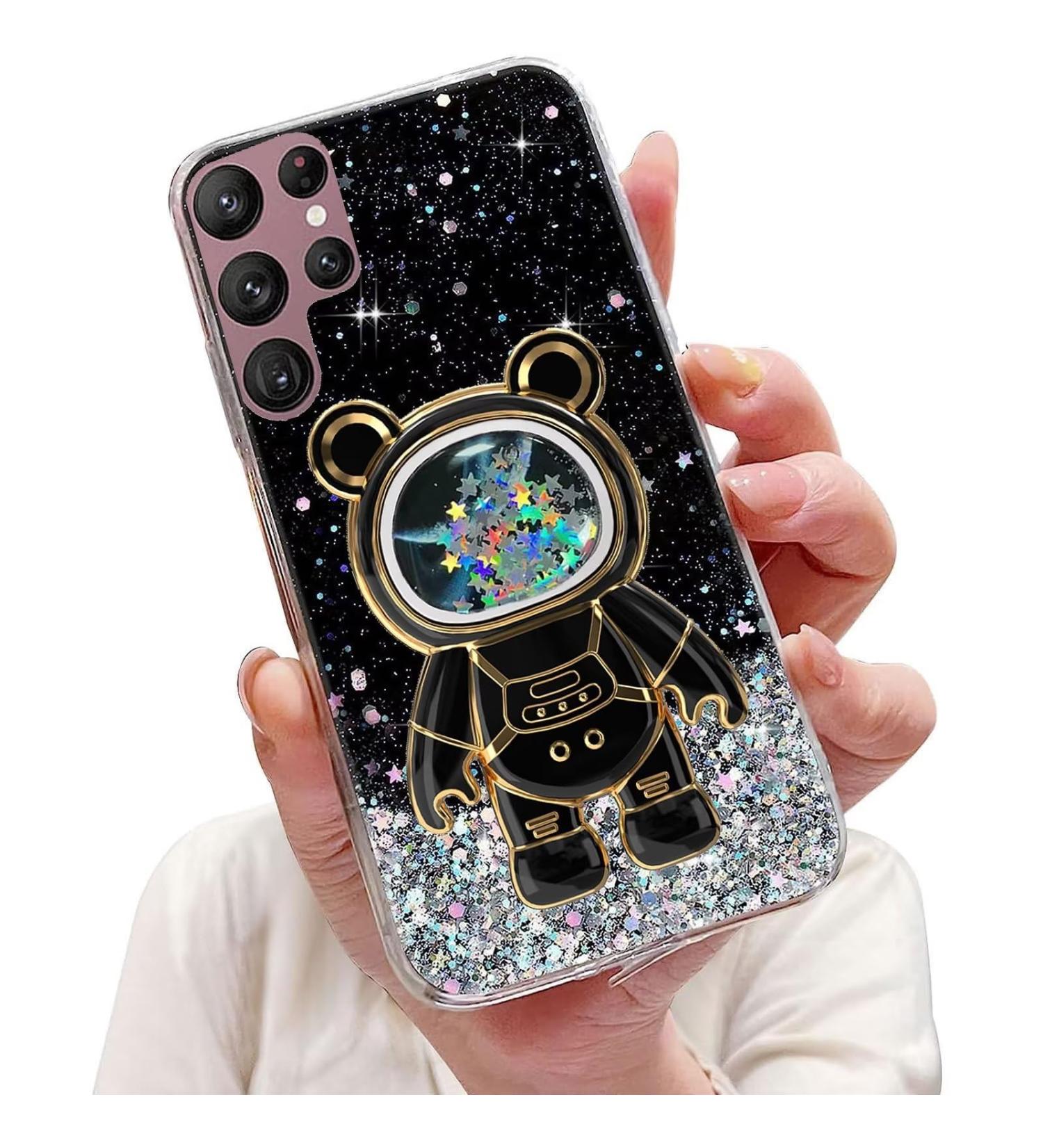 Buy Tivenfezk Nadoli Samsung Galaxy S23 Ultra Case - Cartoon Glitter Astronaut Hidden Stand Soft Silicone Protective Cover - Buy Online on GoSupps.com