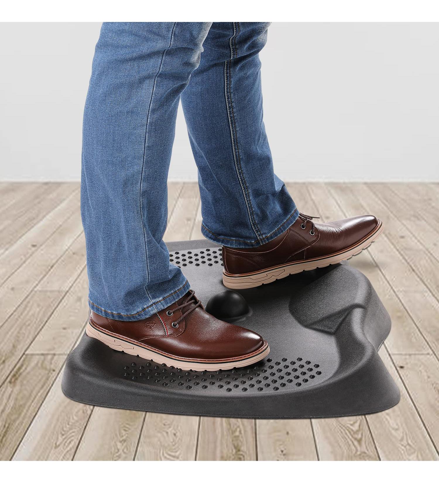 DailyLife Standing Mat for Standing Desk with Massage Ball - Anti Fatigue Comfort Mat for Office/Home - Cushiony & Durable Black Floor Mat - Buy Online on GoSupps.com