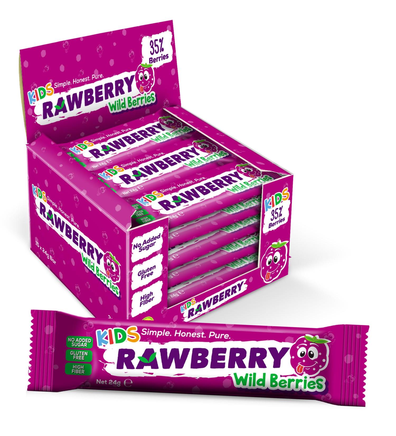 RAWBERRY Wild Berries Nut Bar | No Added Sugar Gluten-Free Vegan Snack (15 x 24g) - Healthy International Shipping - Buy Online on GoSupps.com