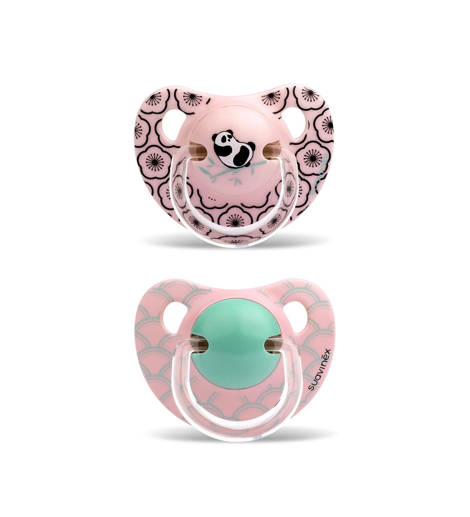 Suavinex Pack of 2 Pink Panda Pacifiers for 18+ Months | Anatomical Teat 0% Bisphenol - Optimal Comfort & Safety - Buy Online on GoSupps.com