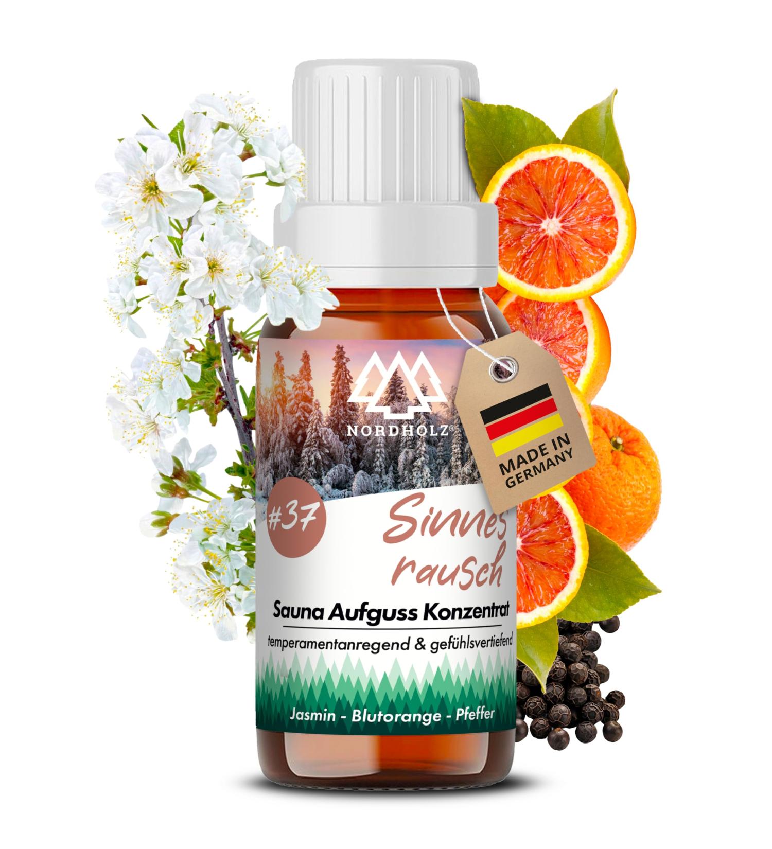Nordholz Sauna Infusion - 48 Varieties 15ml | #37 Sensory Rush - Special Fragrance for Relaxing Sauna Moments | Best Sauna Accessories - Buy Online on GoSupps.com