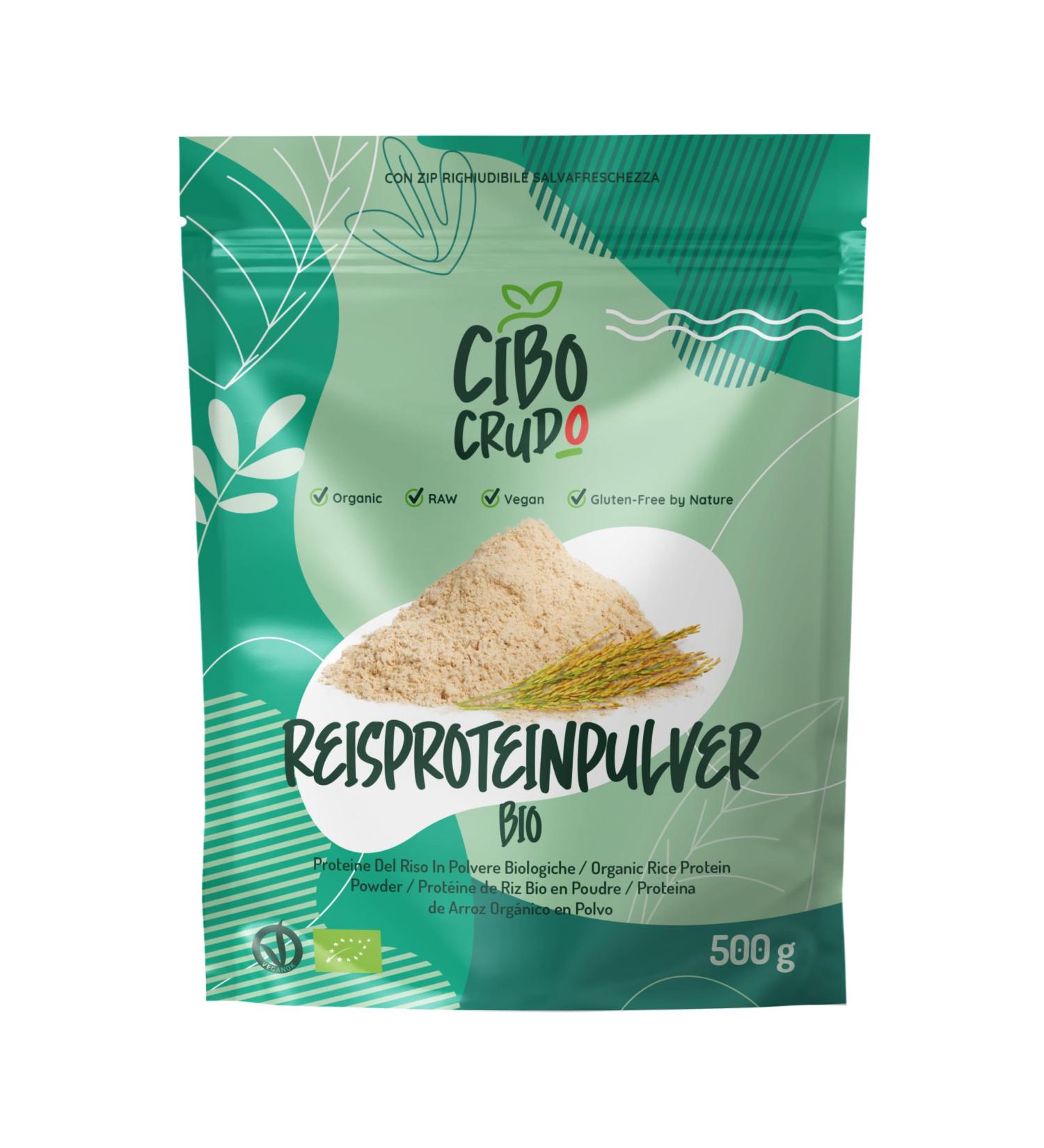 Organic Rice Protein Powder - Vegan Gluten-Free | 500g | Bio & Controlled Cultivation - Buy Online on GoSupps.com