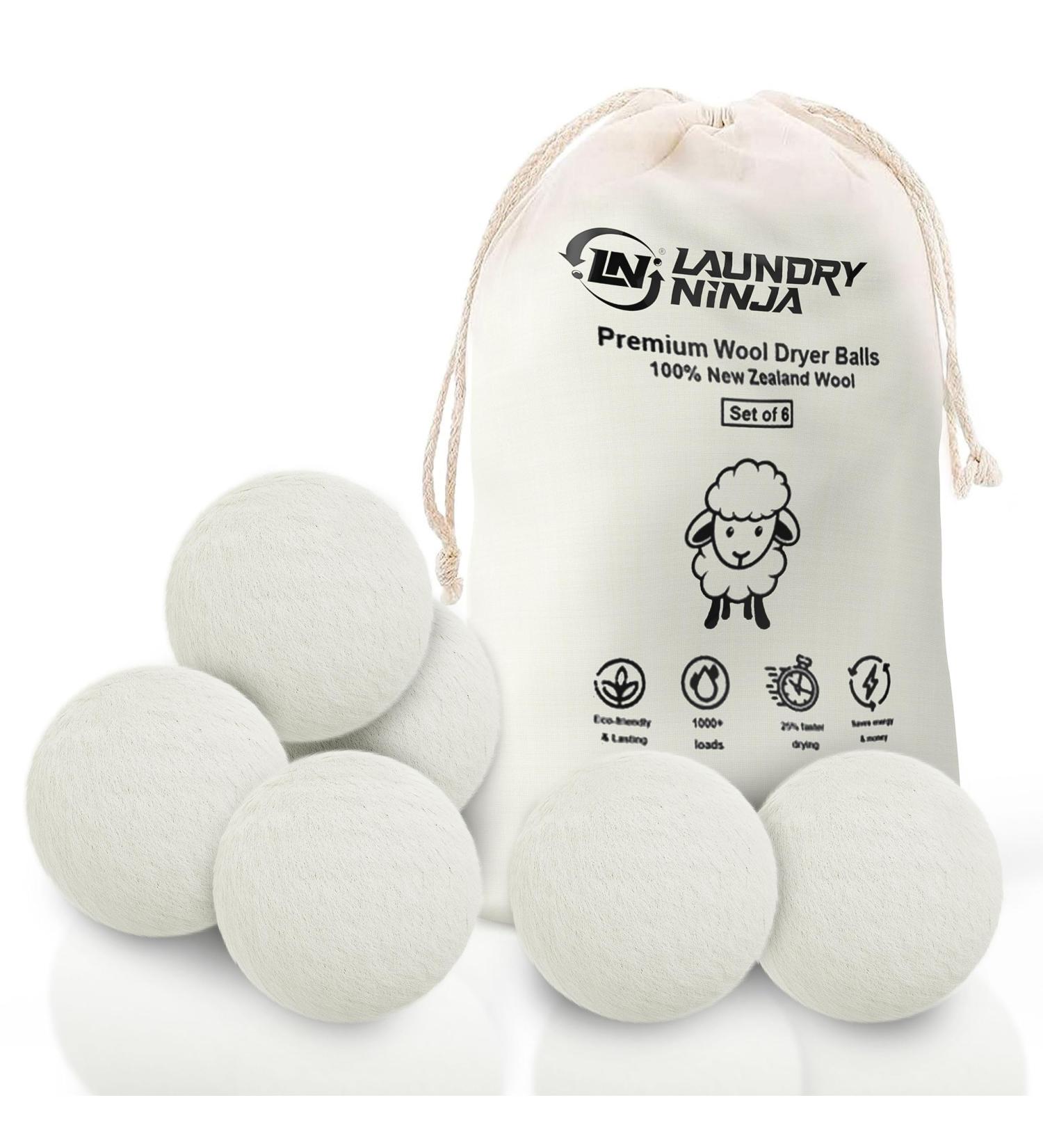 Premium Organic Wool Dryer Balls - Eco-Friendly Laundry Balls (Pack of 6) for a Superior Laundry Experience - Buy Online on GoSupps.com