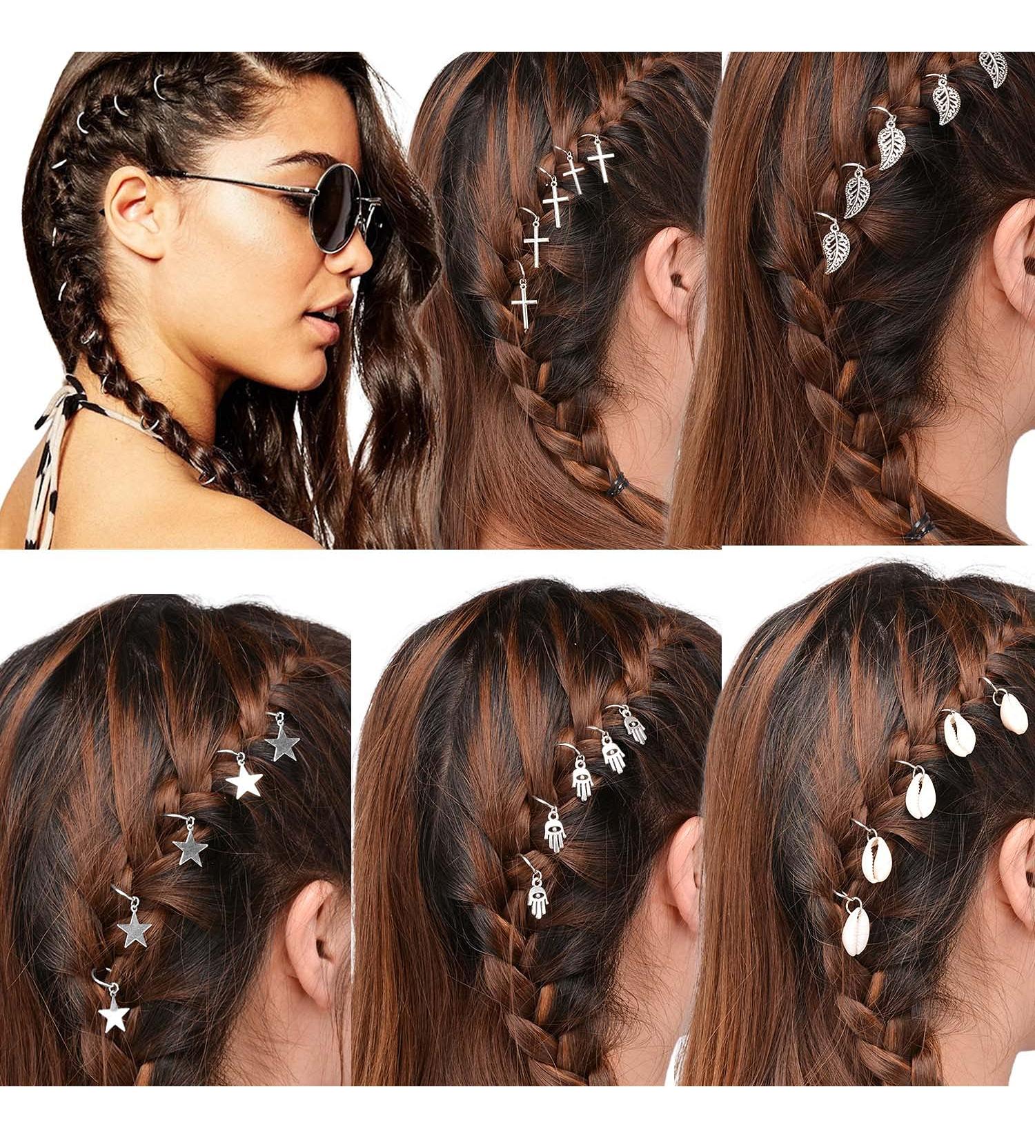45-Piece Hair Rings & Braid Clips Set - Dreadlocks Loops & Hair Jewelry for Stylish Braids - Buy Online on GoSupps.com
