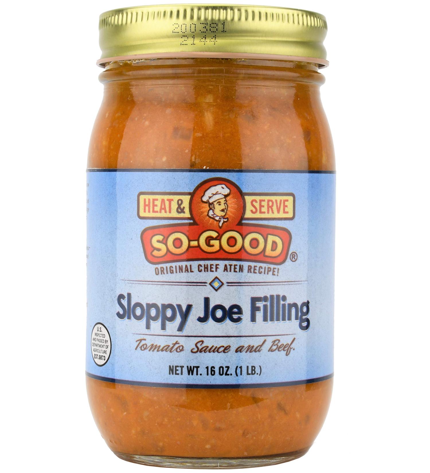 So-Good Sloppy Joe Filling with Ground Beef 16 oz Jar - Easy Heat and Serve Option - Buy Online on GoSupps.com
