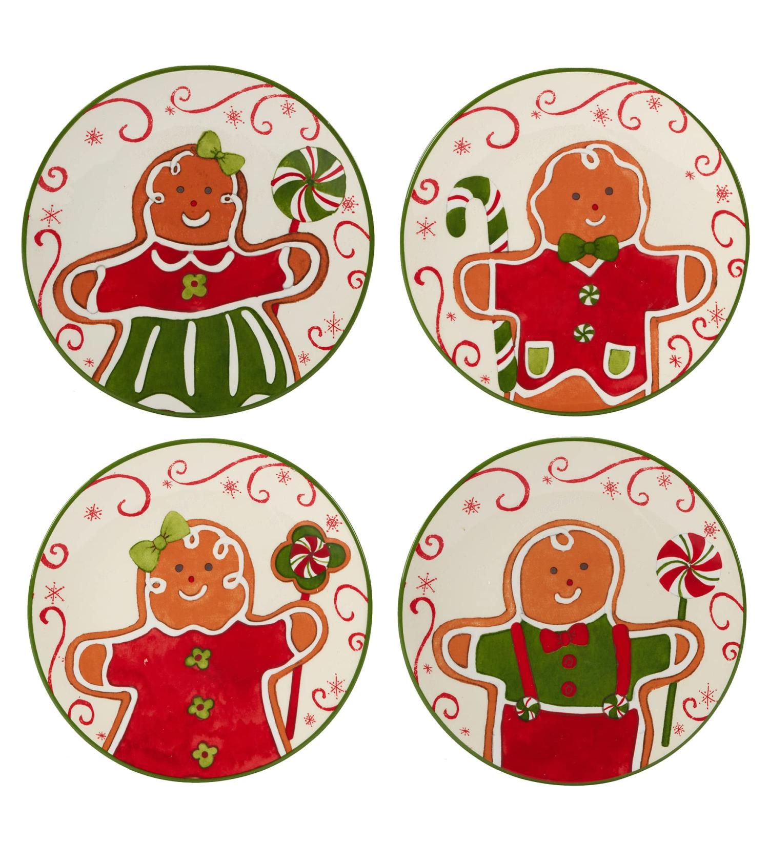 Certified International Holiday Magic Gingerbread 6" Canape/Luncheon/Snack Plates Set of 4 - Buy Online on GoSupps.com