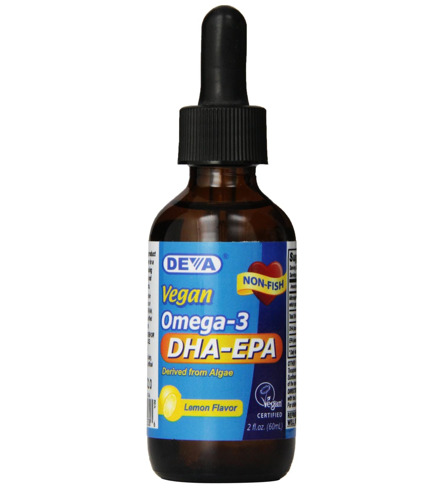 Deva Nutrition Vegan DHA EPA Liquid Supplement - Lemon Flavor, 2 oz - Buy Online on GoSupps.com