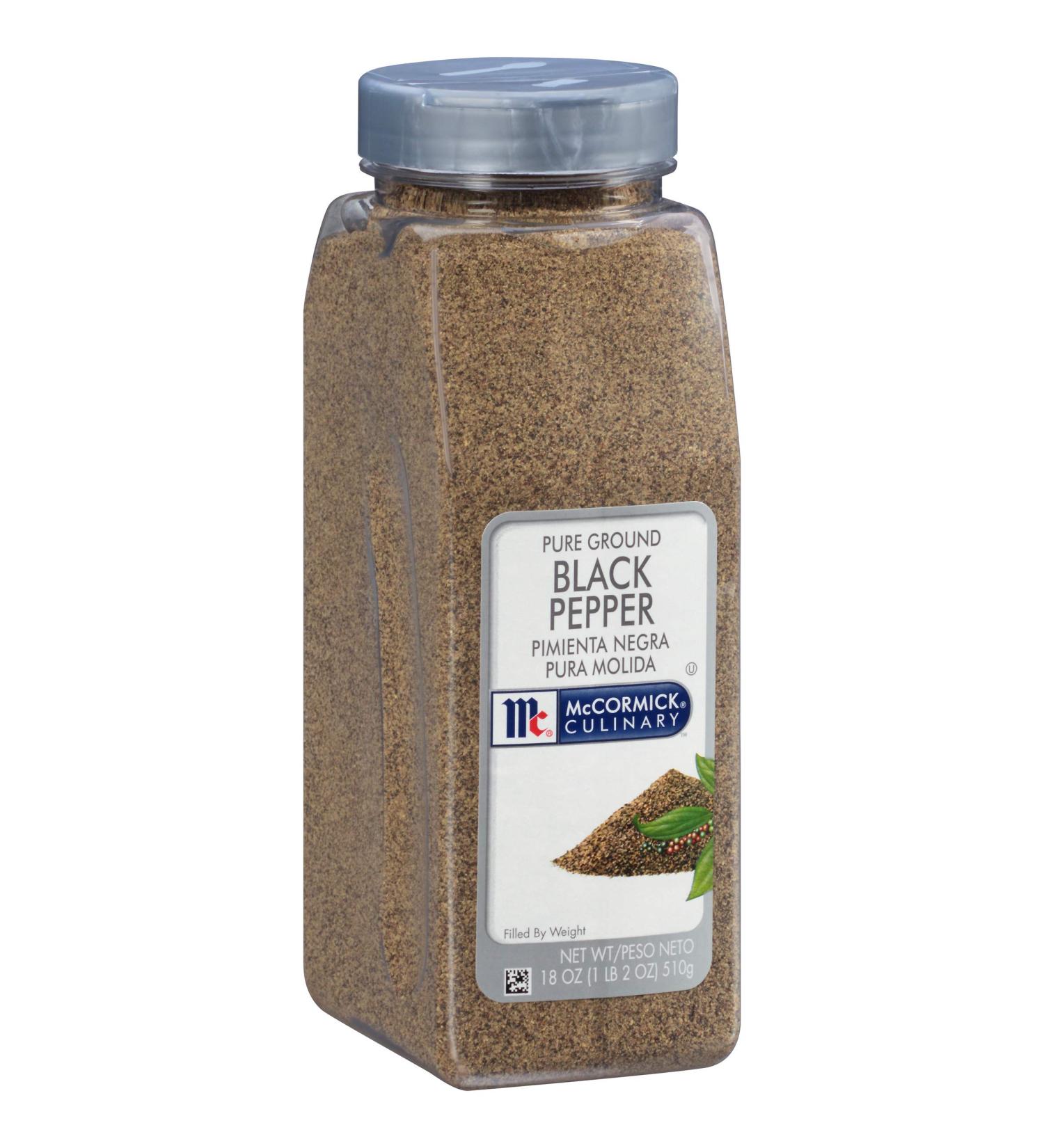 MCCormick Culinary Pure Ground Black Pepper 18oz - Fine Ground Pepper for Chefs - 1.12 lb Container - Buy Online on GoSupps.com