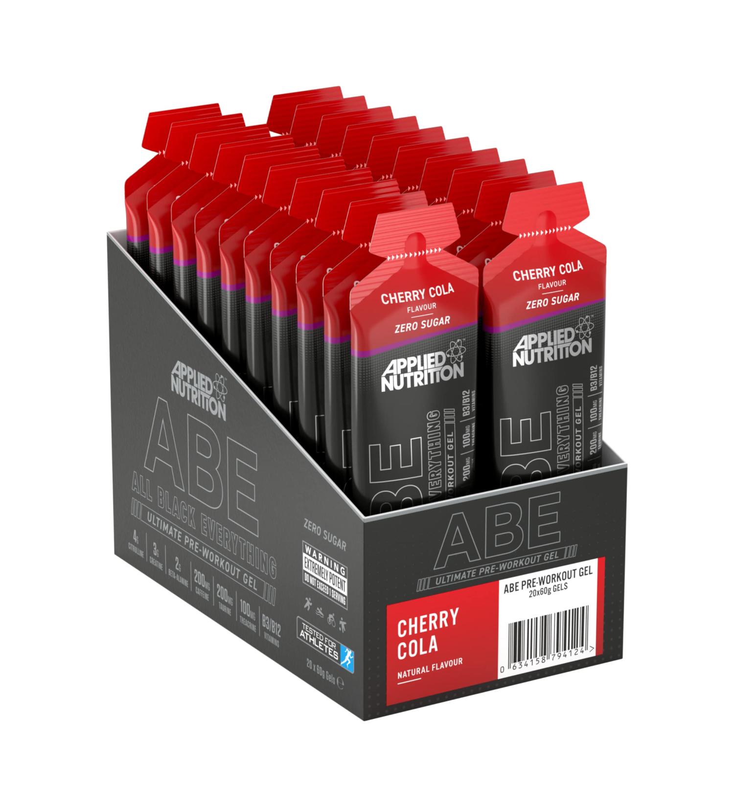 Applied Nutrition ABE Pre Workout Gel - Cherry Cola Flavor - 20 x 60ml Gels - Buy Online on GoSupps.com