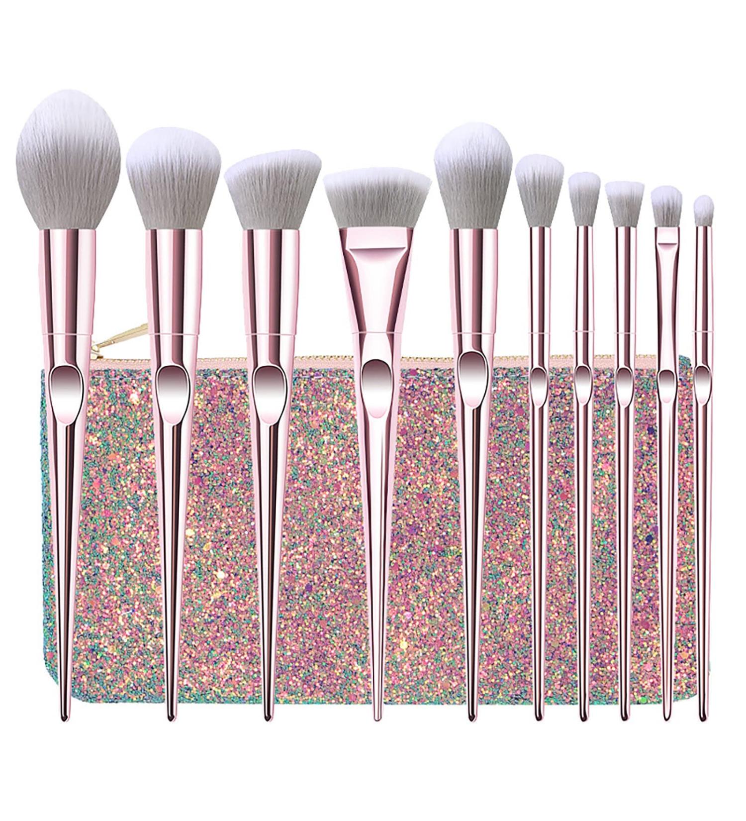 Brush makeup brush eye foundation Portable 10PC brush set set shadow Brush Natural Hair Brush(One Size B) One Size B