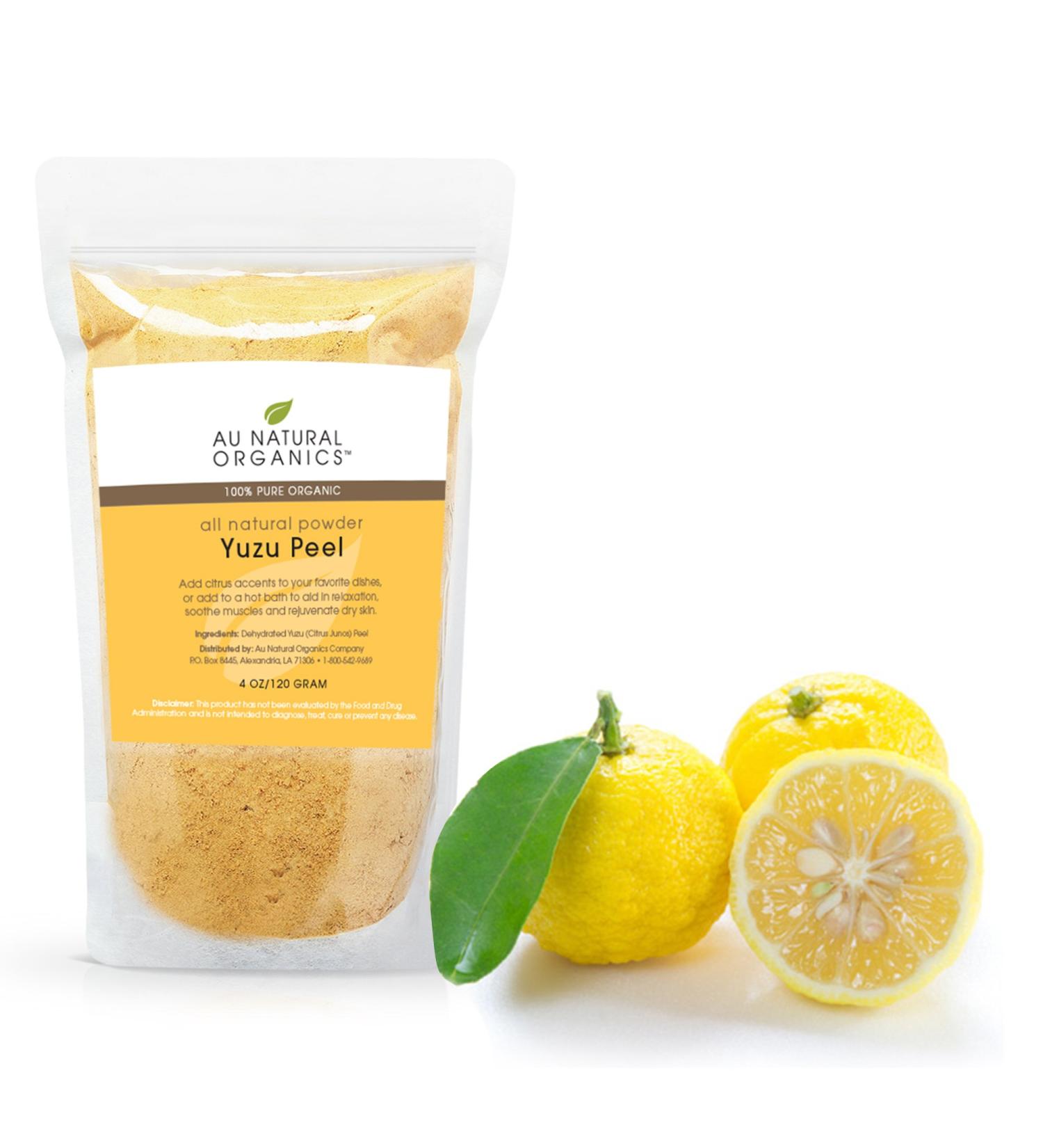 Au Natural Organics Yuzu Peel Powder - Muscle Relaxer, Blood Flow Treatment & Immune System Booster - 120 gm - Buy Online on GoSupps.com