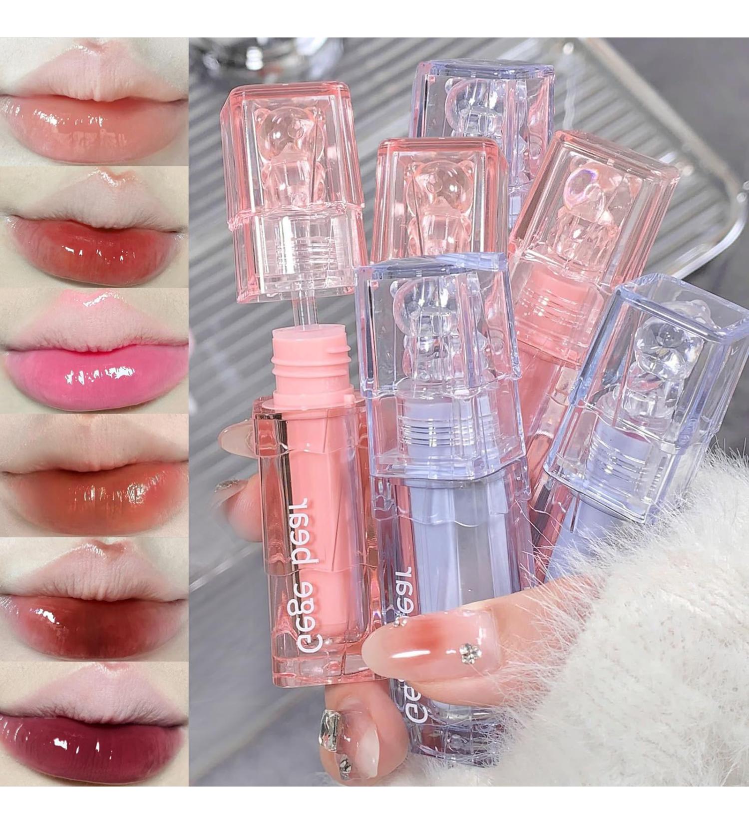 6 Colors Bear Hydrating Lip Gloss Set | Natural Plumping Lip Stain & Moisturizing Liquid Lipstick for Women & Girls - Buy Online on GoSupps.com