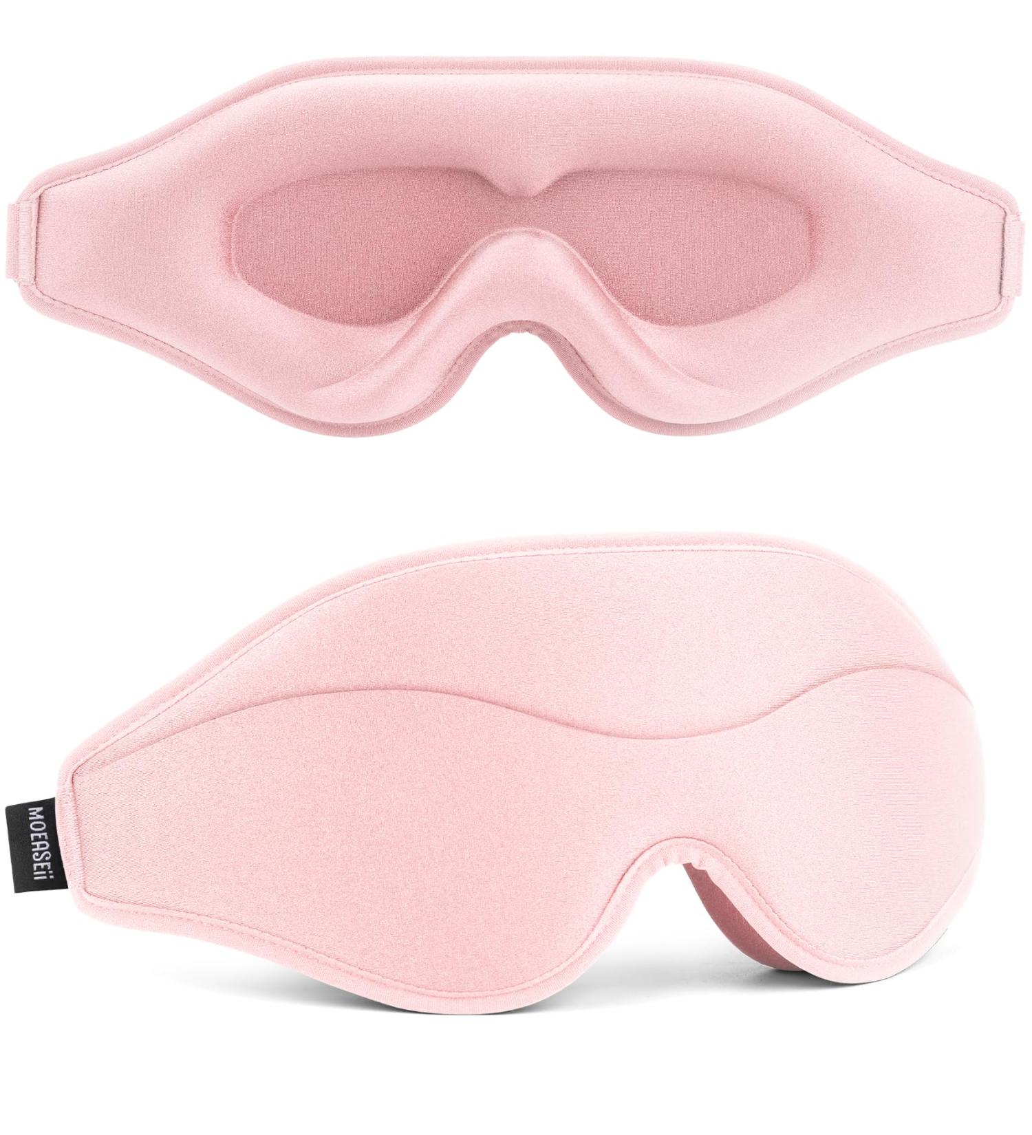 Buy Total Blackout 3D Sleep Mask - Lightweight & Soft Eye Mask for Travel Meditation Yoga | Adjustable Fit Pink - Buy Online on GoSupps.com