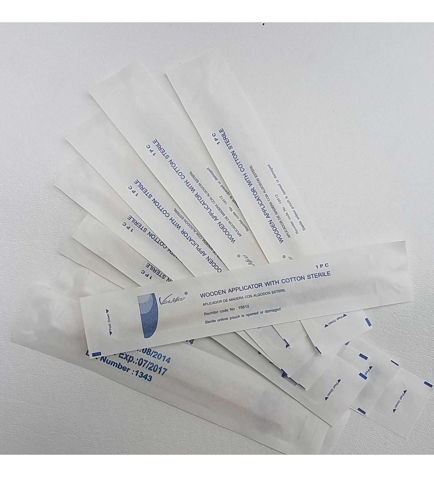 Buy Sterile Cotton Tipped Applicators with Long Wooden Handle - 100 Swabs per Box - Buy Online on GoSupps.com