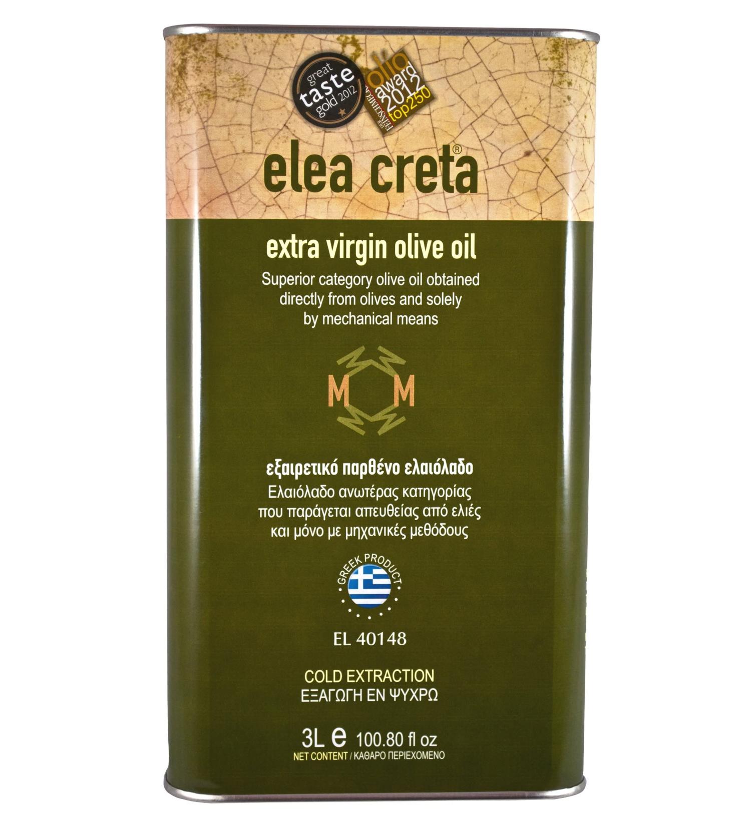 Elea Creta Extra Virgin Greek Olive Oil 3lt Tin Can - 3 l Pack - Buy Online on GoSupps.com