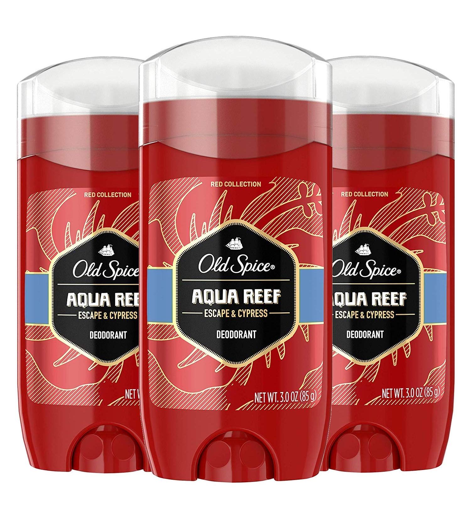 Old Spice Men's Aluminum-Free Deodorant Red Zone Aqua Reef Lime & Cypress 3oz (Pack of 3) - Buy Online on GoSupps.com