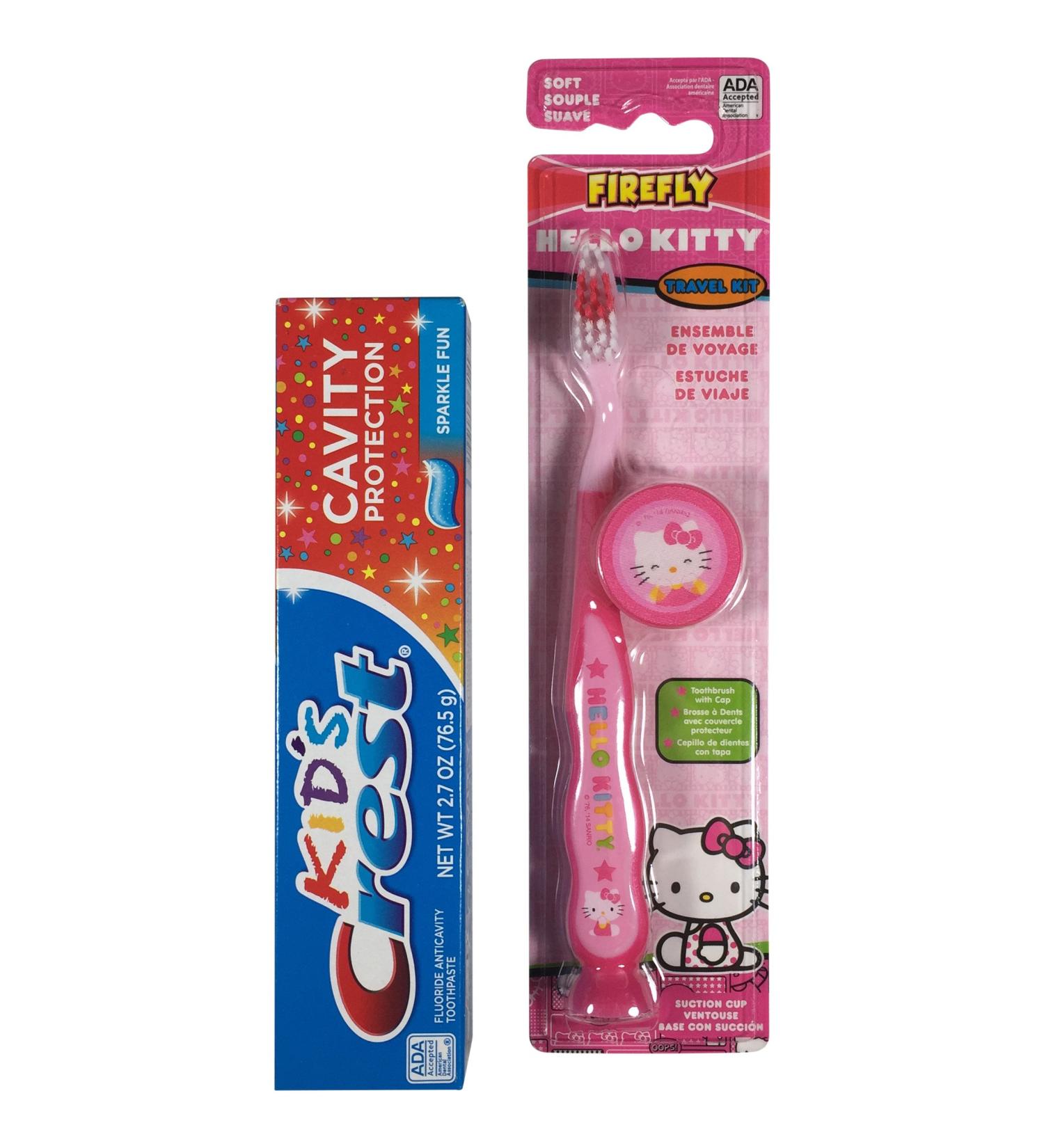 Hello Kitty Toothbrush Bundle With Kids Crest Toothpaste