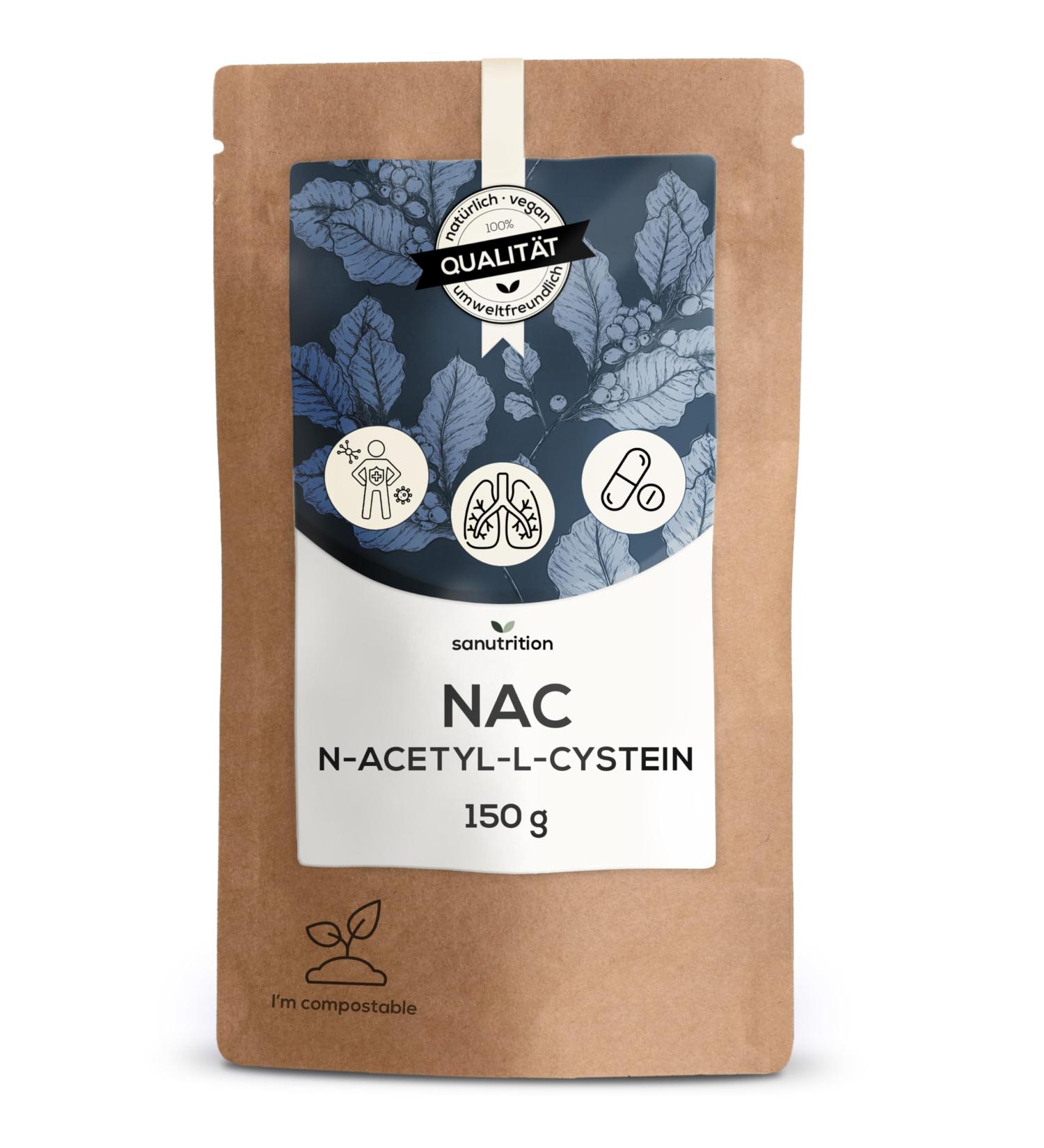 Buy SANUTRITION NAC Powder 150g - High-Quality N-Acetyl Cysteine Supplement Made in Austria - 100% Pure No Additives Ships Internationally - Buy Online on GoSupps.com