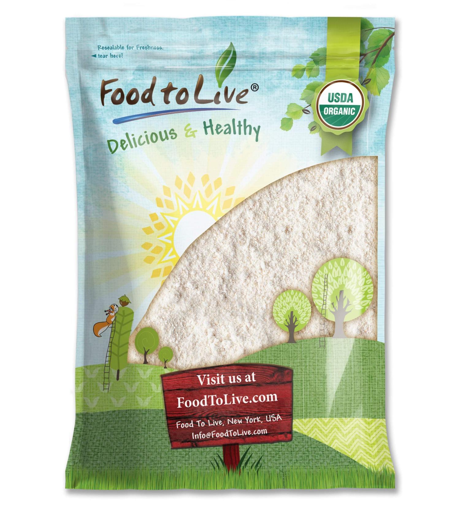 Organic Oat Flour 8 Pounds - Non-GMO Stone Ground from Whole Grain Oat Berries | Vegan & Kosher | Ideal for Baking Pancakes, Muffins, Waffles, and Bread - High Fiber Source | 8 lb Pack - Buy Online on GoSupps.com