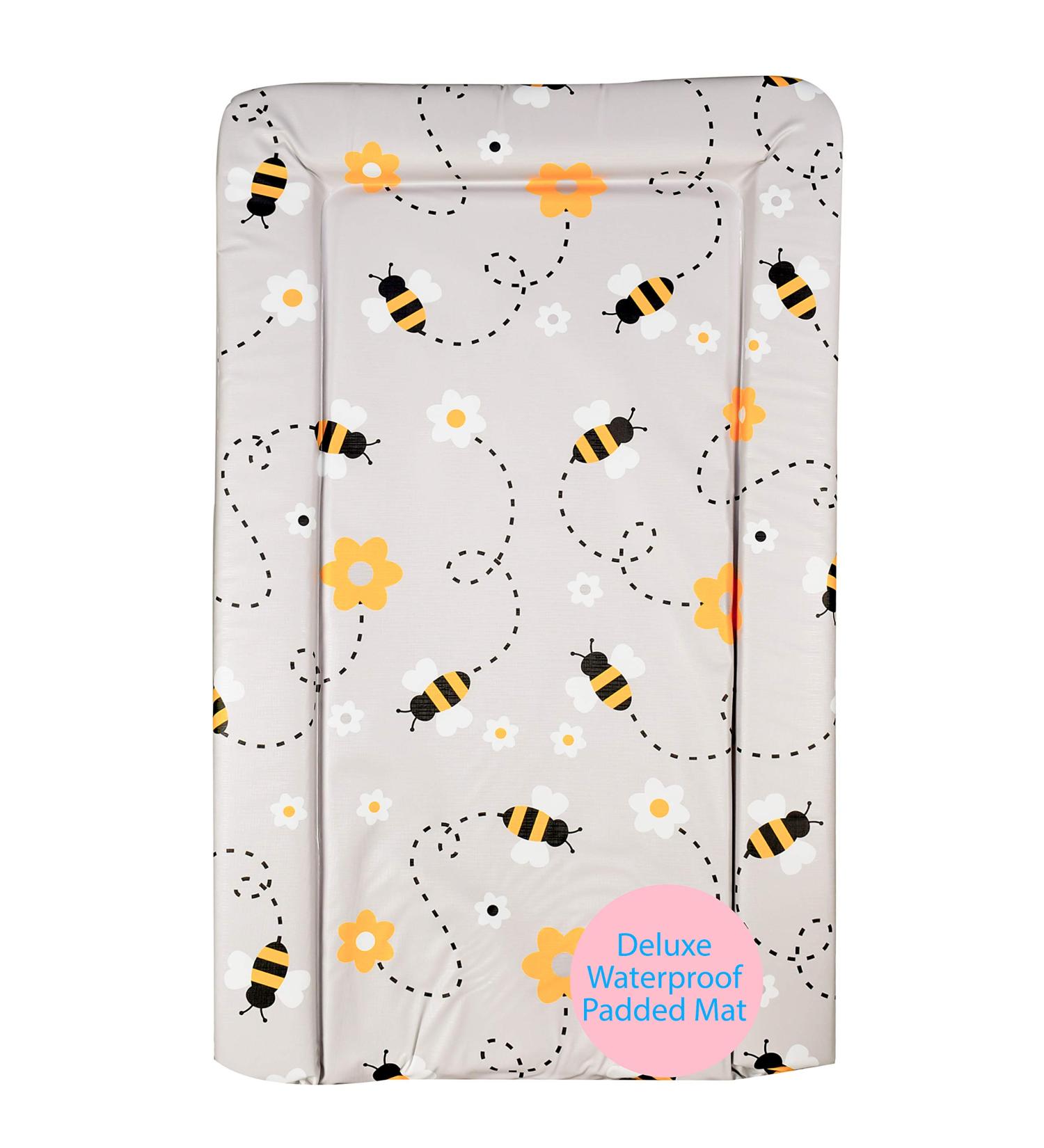 Collowesse Baby Changing Mat 79x47cm | Waterproof Portable Foldable with Raised Edges | Grey Bee Design - Buy Online on GoSupps.com