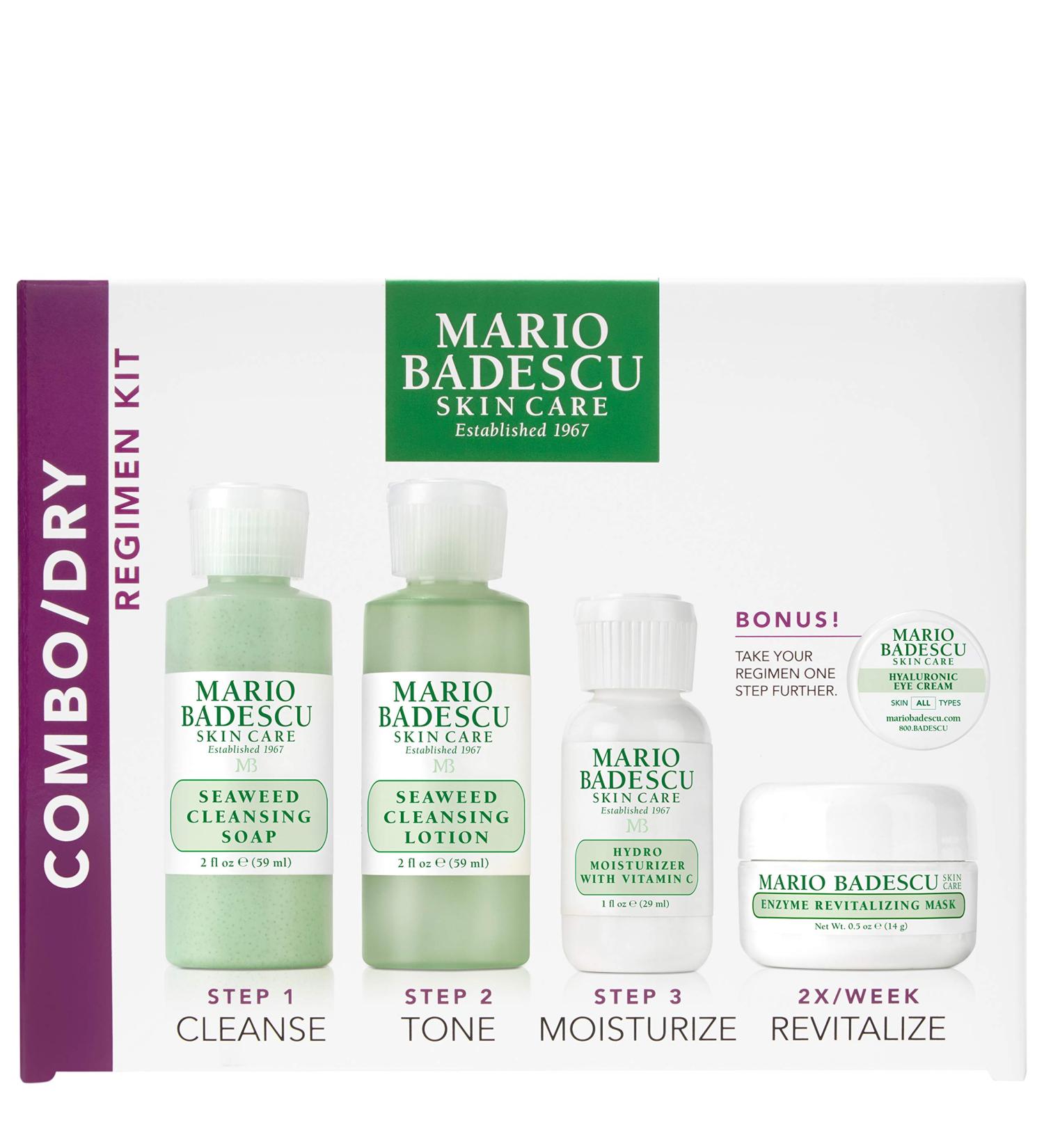 Shop Mario Badescu Combo/Dry Regimen 5 Piece Skincare Gift Set | Seaweed Soap Lotion Moisturizer & More - Perfect for All Skin Types - Buy Online on GoSupps.com