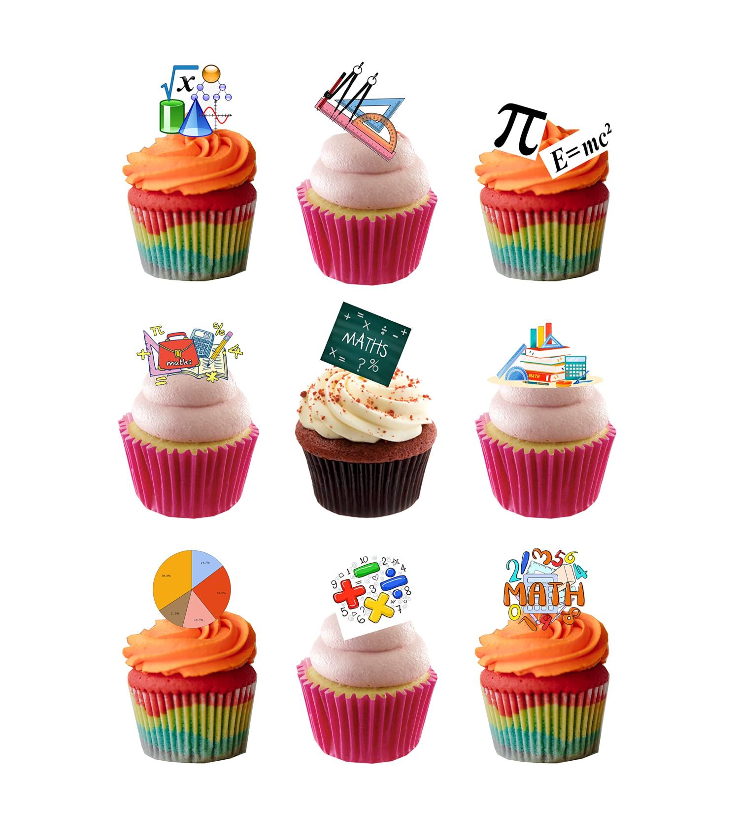 30 Stand Up Maths Mathematics School Themed Edible Wafer paper Cake Toppers Decorations