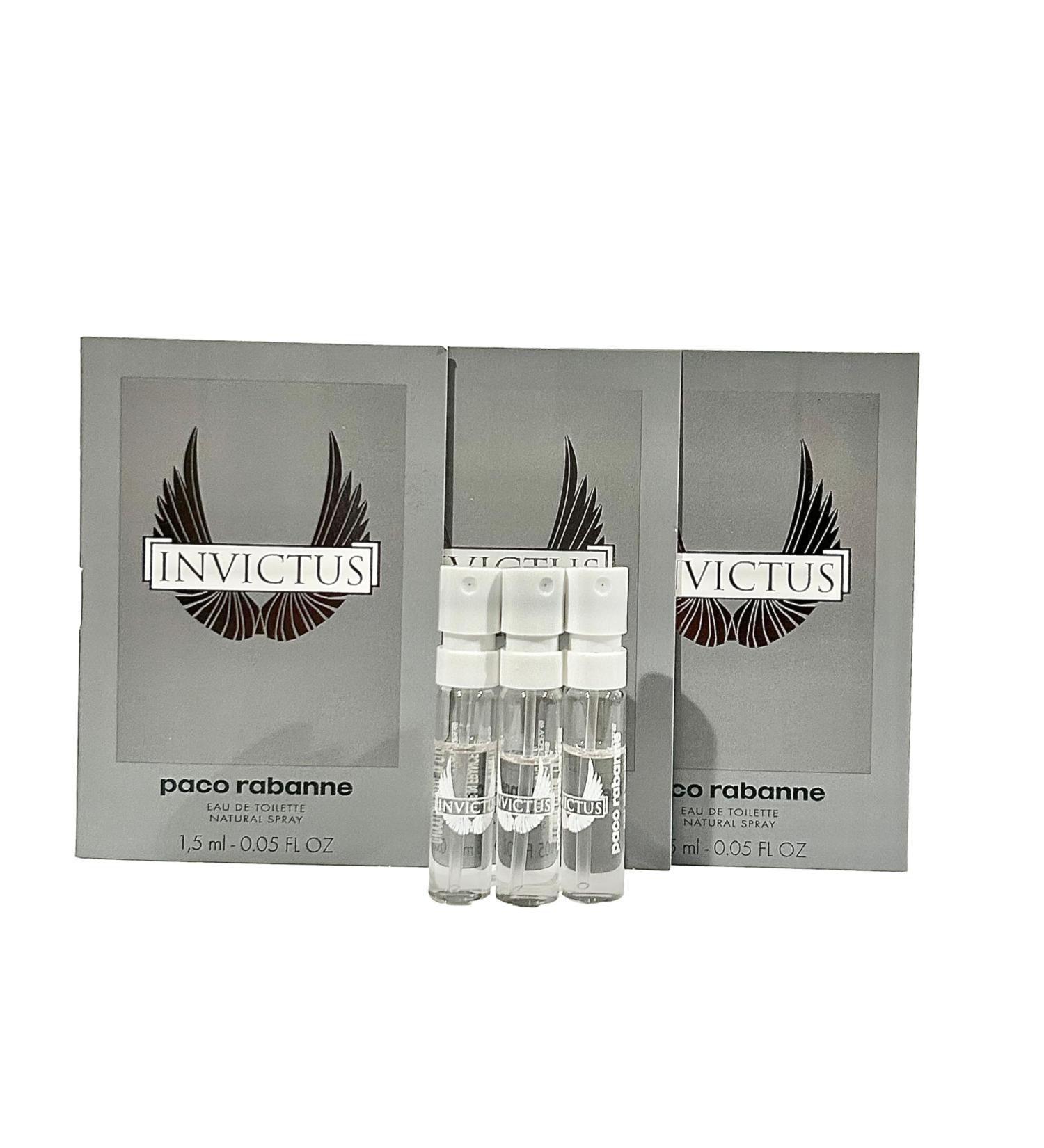 Paco Rabanne INVICTUS EDT MEN spray vial perfume 1.5 ml / 0.05 fl oz - Set of 3 - Buy Online on GoSupps.com